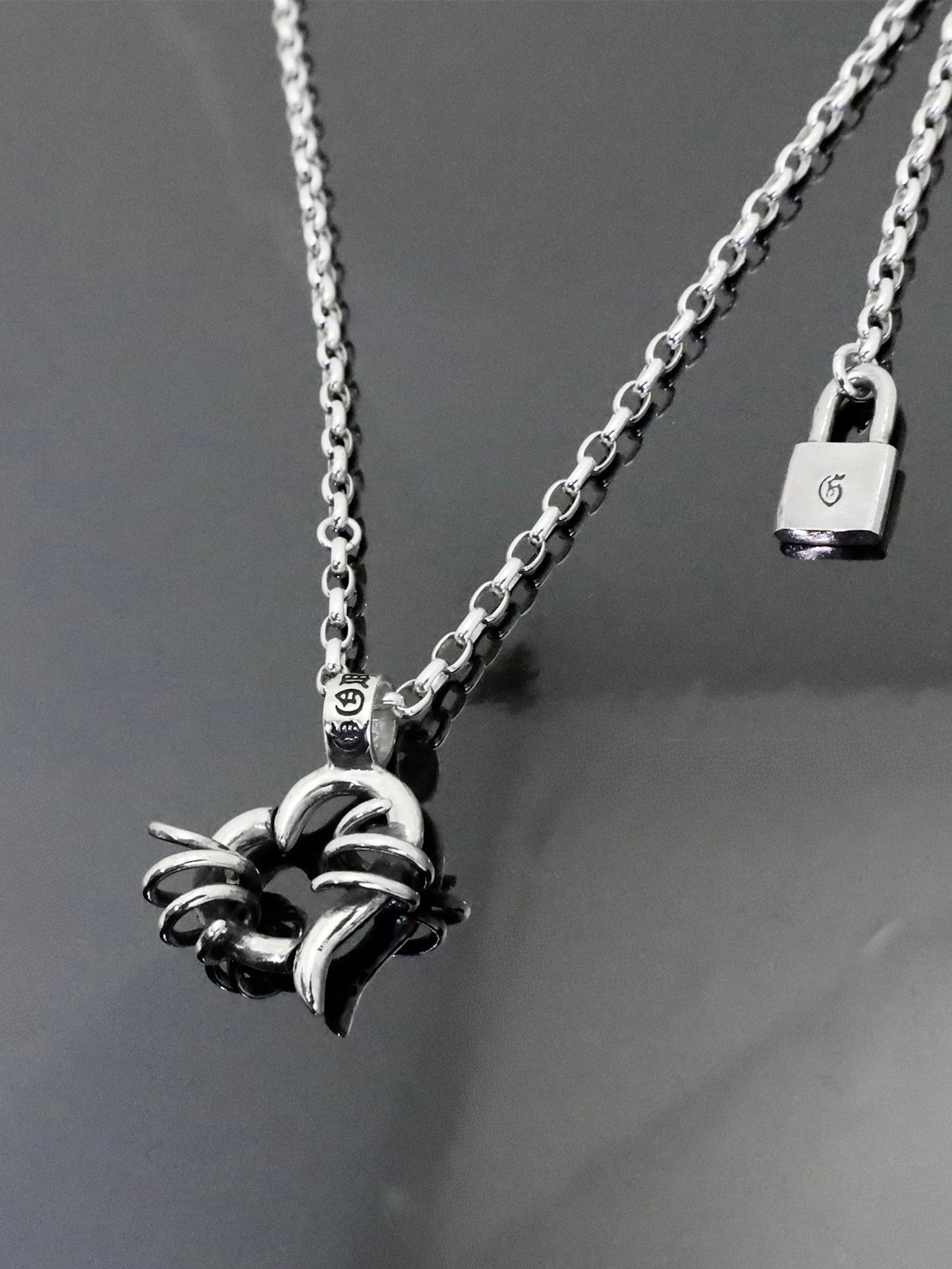 《受注生産》THORNY HEART [SMALL] #1 NECKLACE with GODSIZE® I.D. TAG / ソーニーハート S #1ネックレス ゴッドサイズ® I.D.タグ / 注文から2～4週間後入荷予定