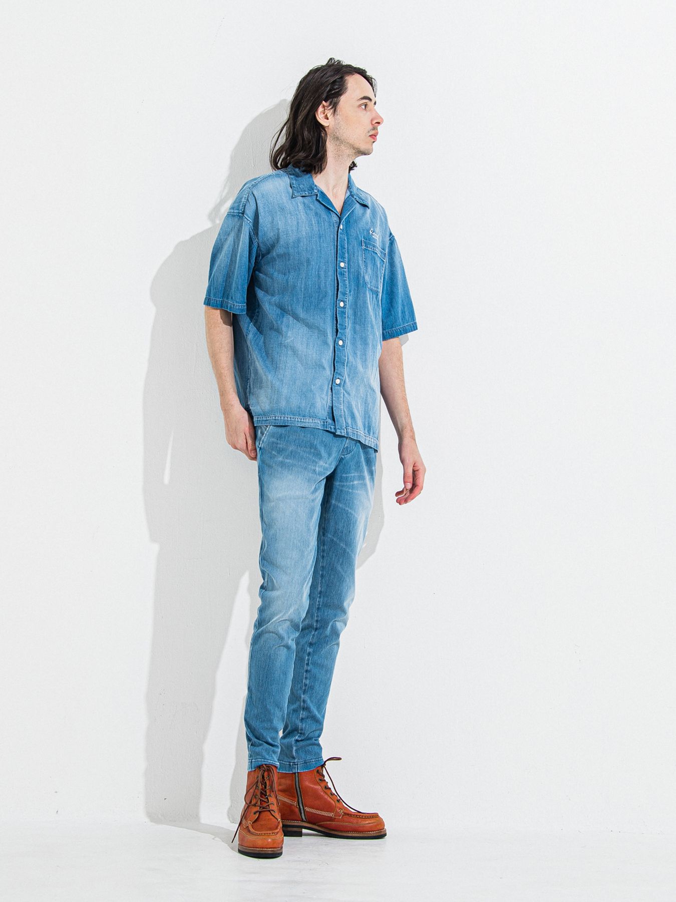 【予約品】ZACK HALF DENIM SHIRT / ザックハーフスリーブスリーブデニムシャツ / ライトインディゴ