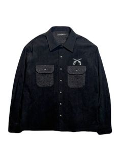 【予約品】CORDUROY SH / コーデュロイ シャツクロスガンパッチ / ブラック