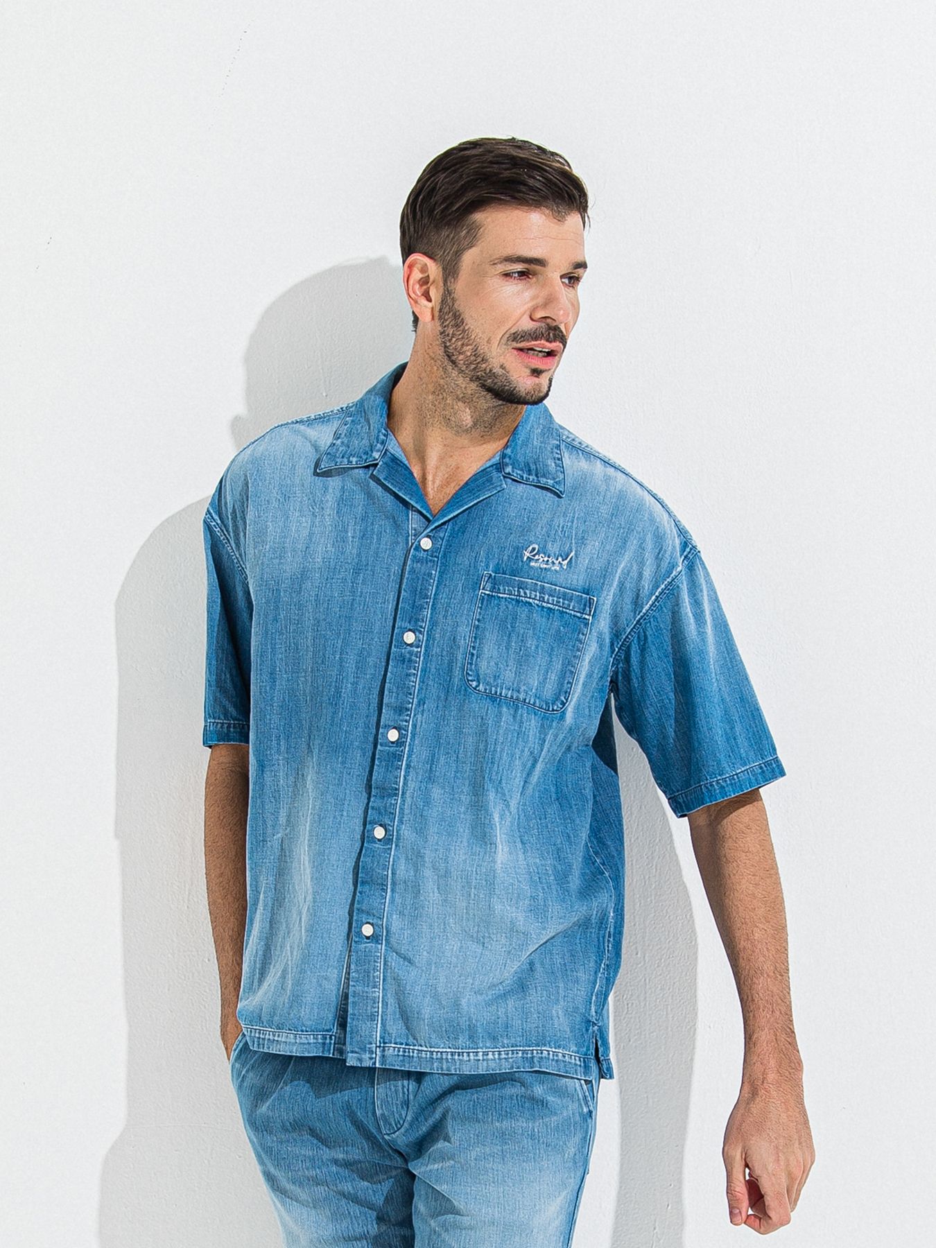 【予約品】ZACK HALF DENIM SHIRT / ザックハーフスリーブスリーブデニムシャツ / ライトインディゴ