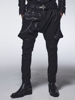 《予約品》 SaruelCargoPants / コーティングブラックカーゴパンツ / ブラック 【kiryuyrik】 10月以降入荷予定