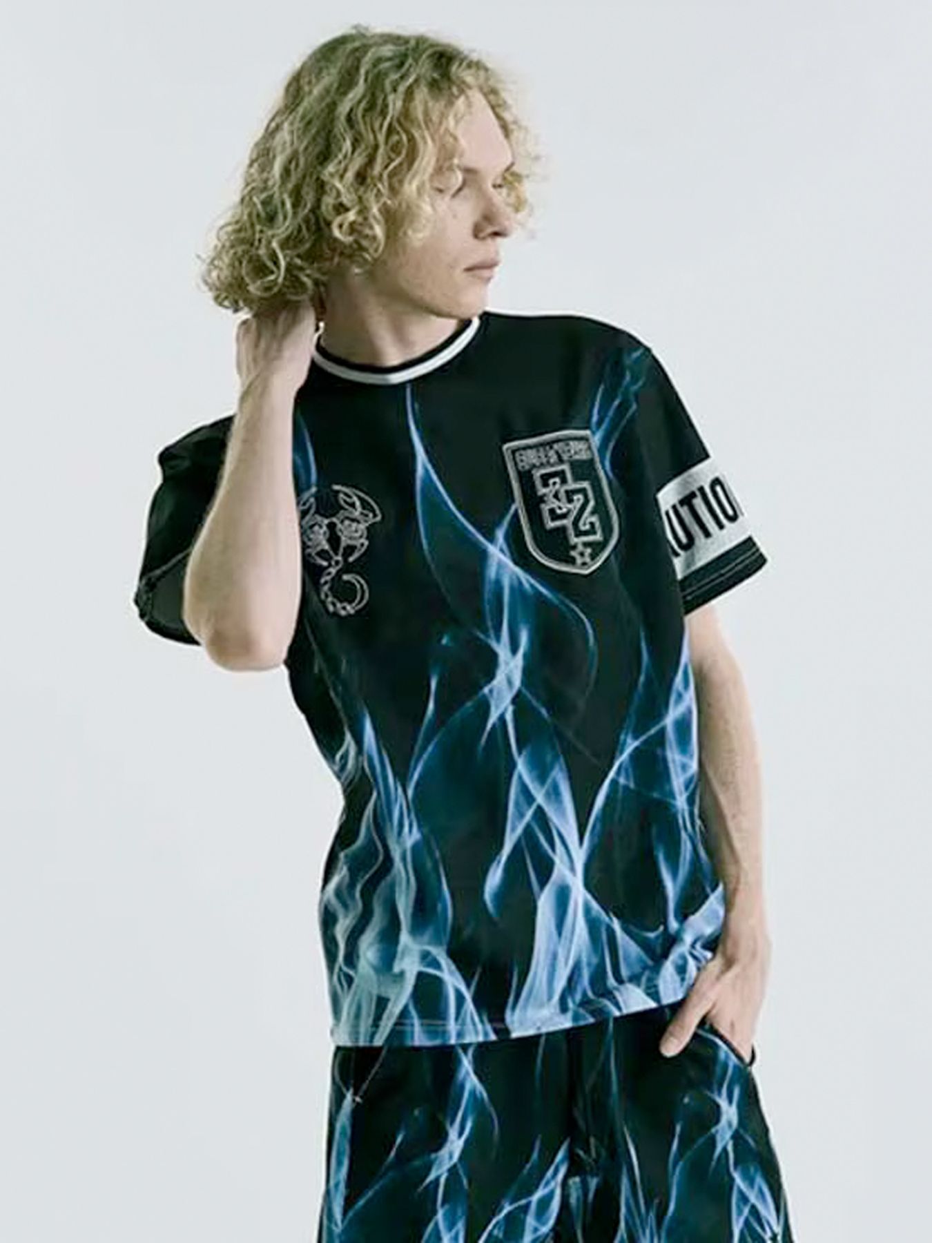 Wネームコラボ beauty:beast × SY32  SWEAT TEE / ブラック×ホワイト【SY32 by SWEET YEARS】