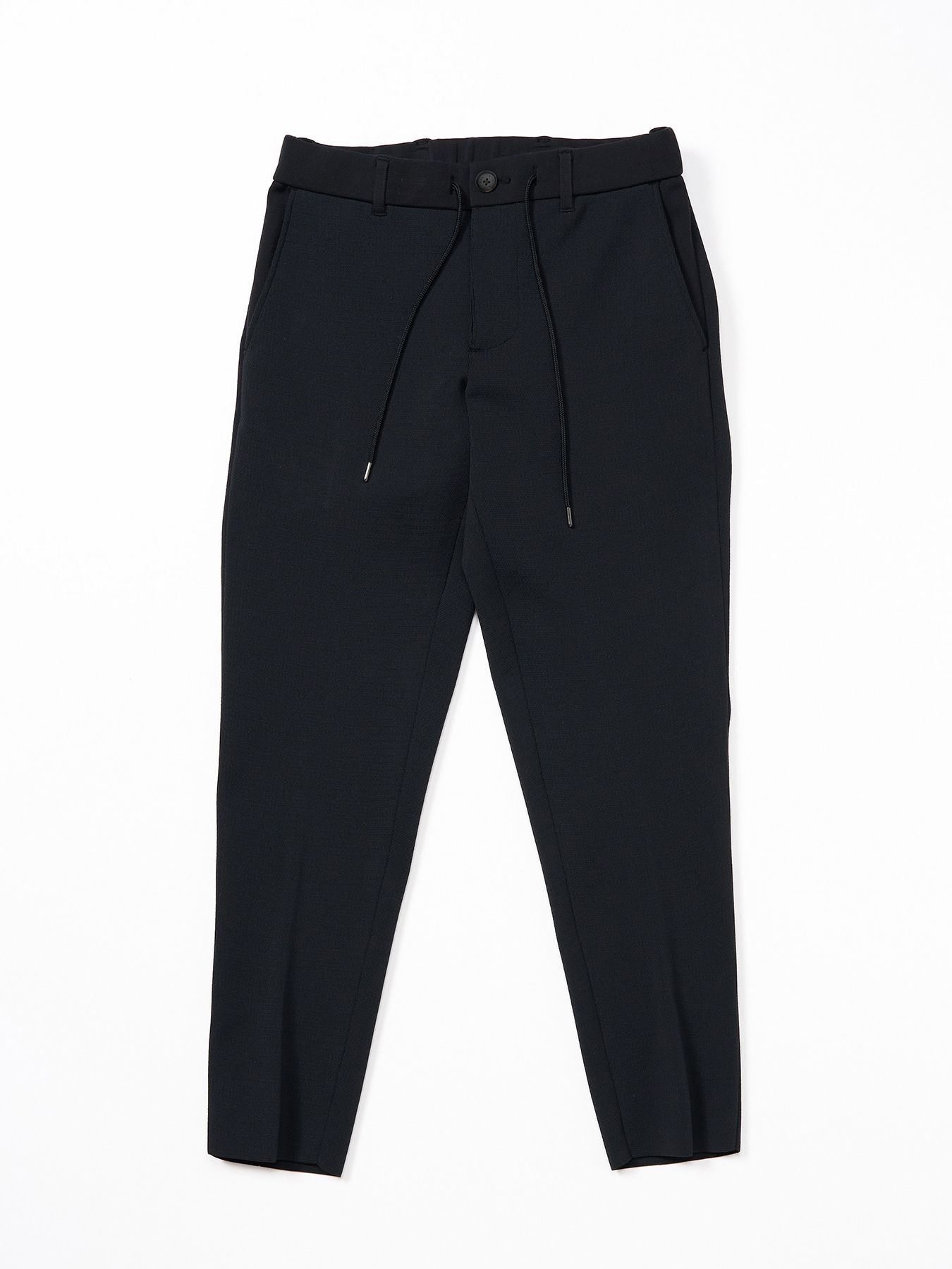 【予約品 9月23日(火) 締切】function knit easy slacks (jacquard check) / ファンクションニットイージースラックス (ジャガードチェック) / ブラックチェック