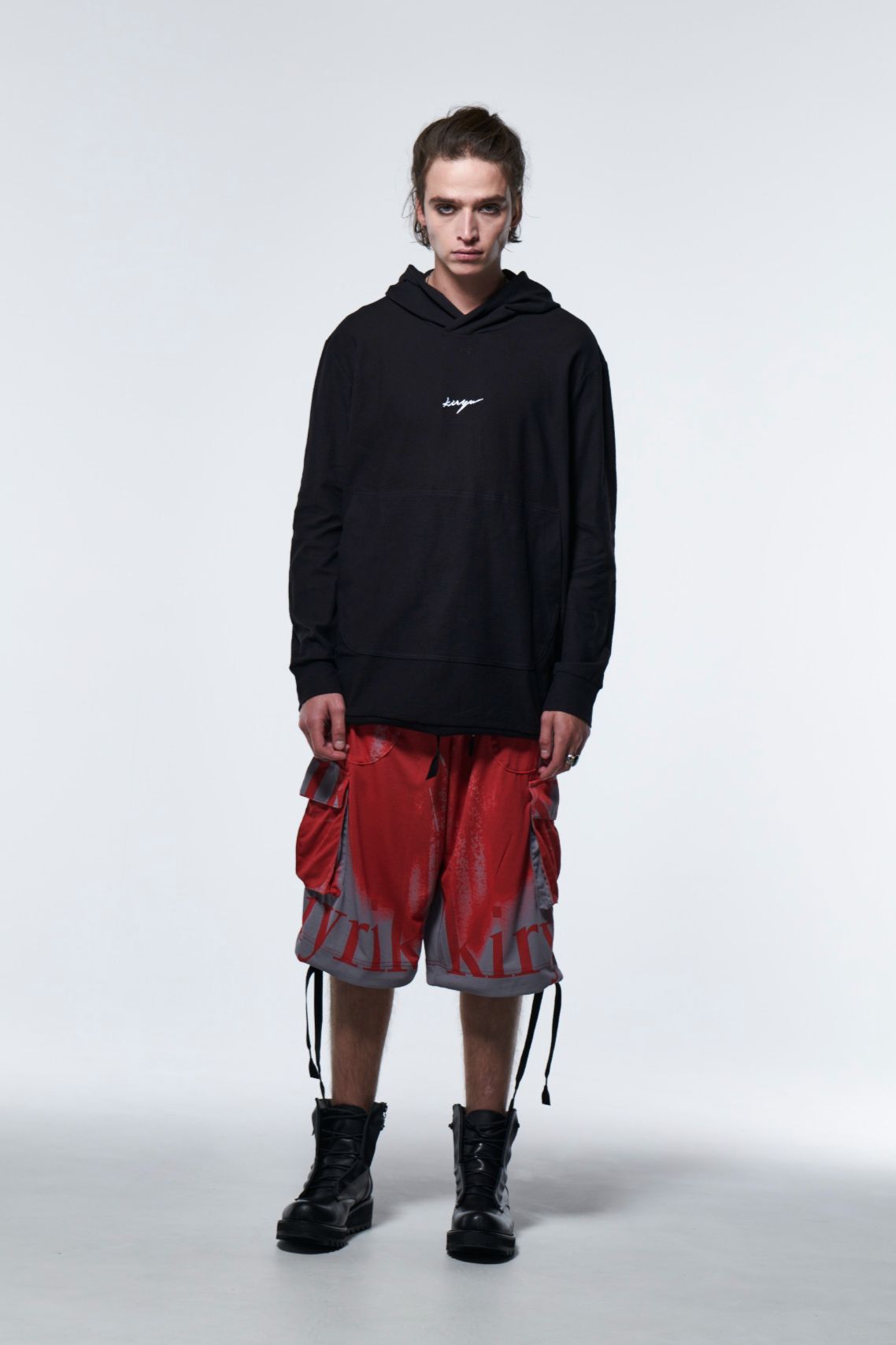 《予約品》 FlareShortCargoPants / レッド＆グレー 【kiryuyrik】 2023年2月以降入荷予定