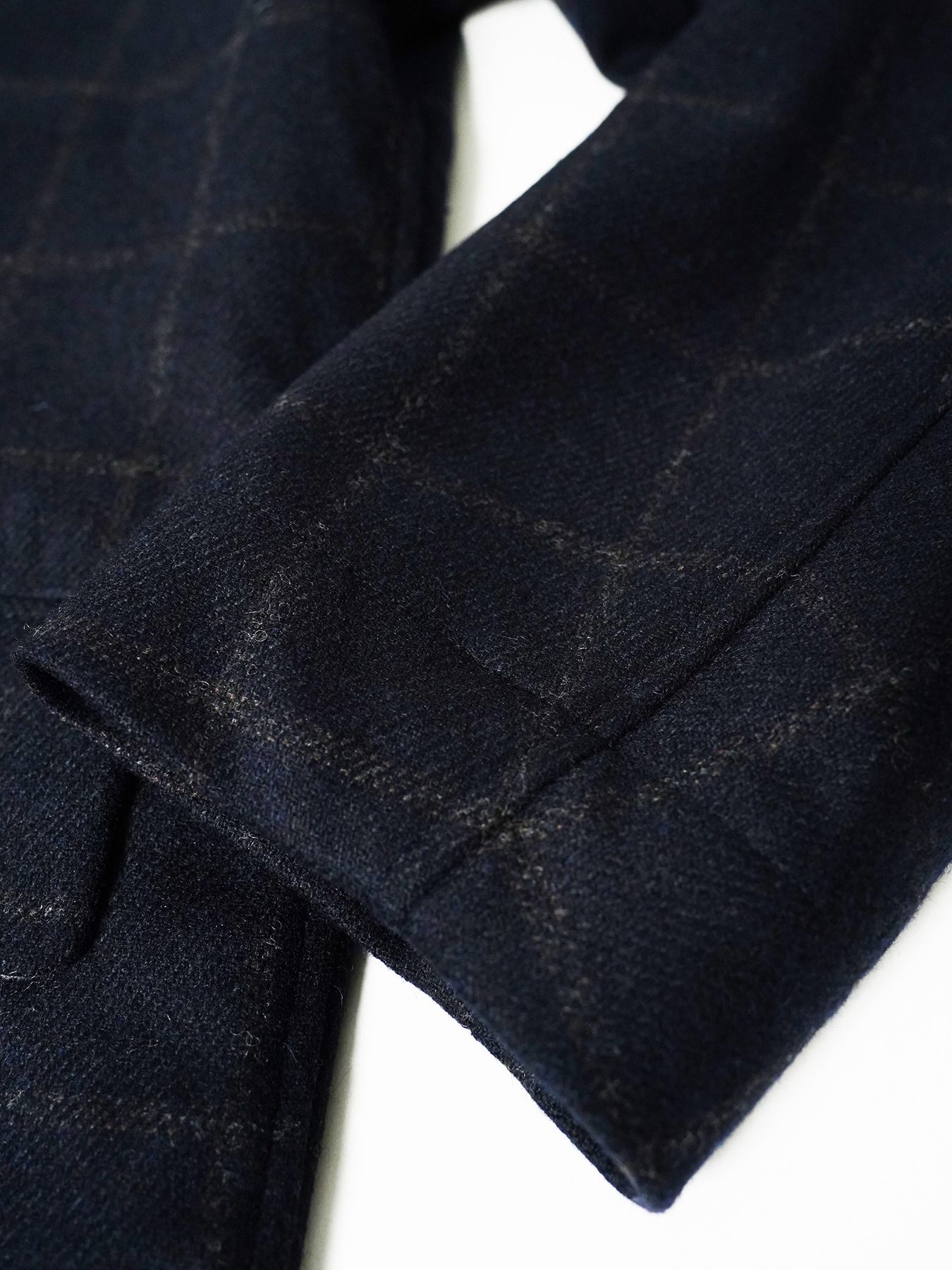 【予約品 7月5日(日) 締切】PEAK-JACKET windowpane / ウィンドーペイン ウールジャケット / ネイビーチェック
