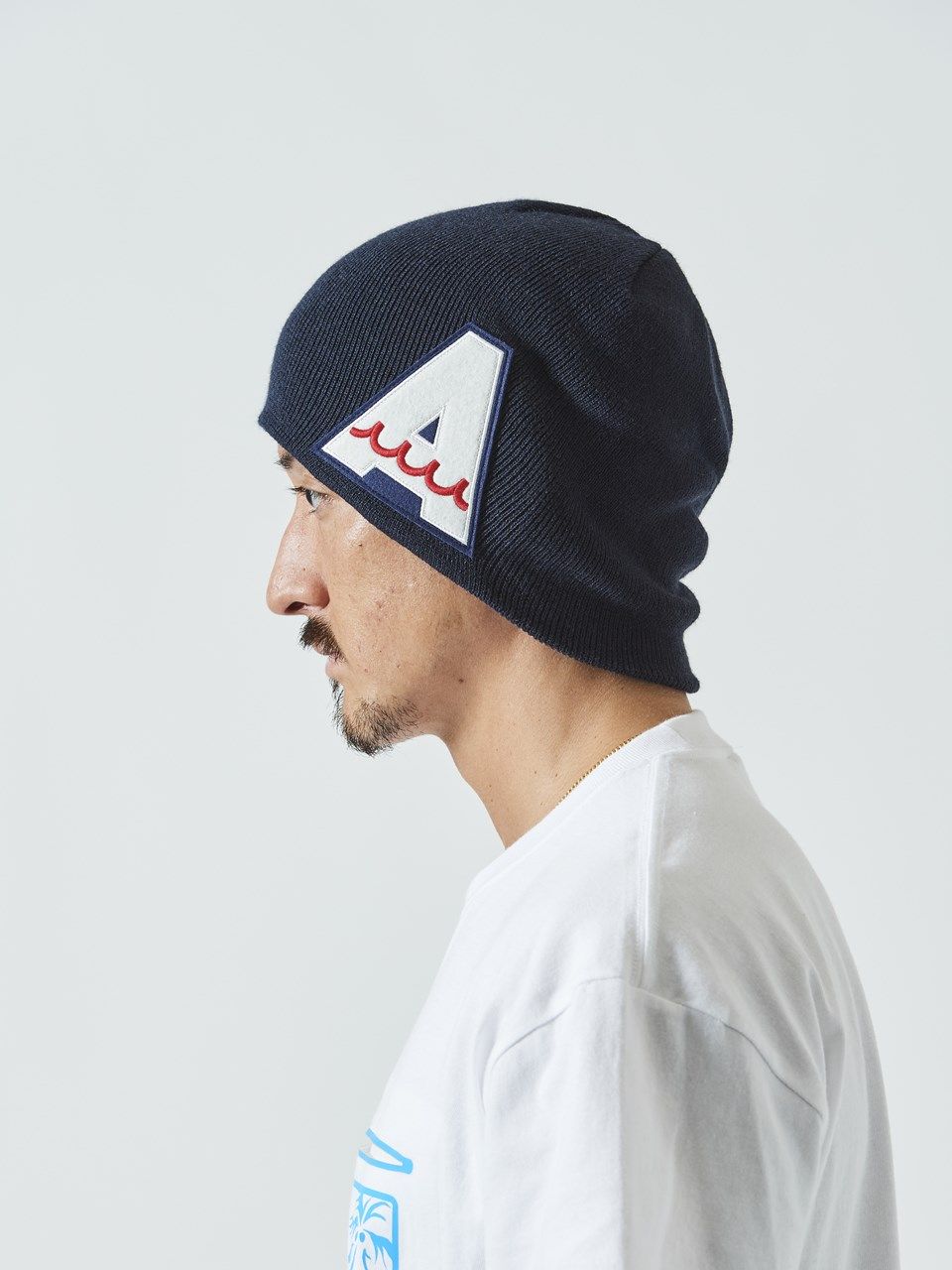 (予約品)  muta A Logo Back Pool Knit Cap / ニットキャップ / ネイビー 【Acanthus×muta】 9月下旬頃入荷予定