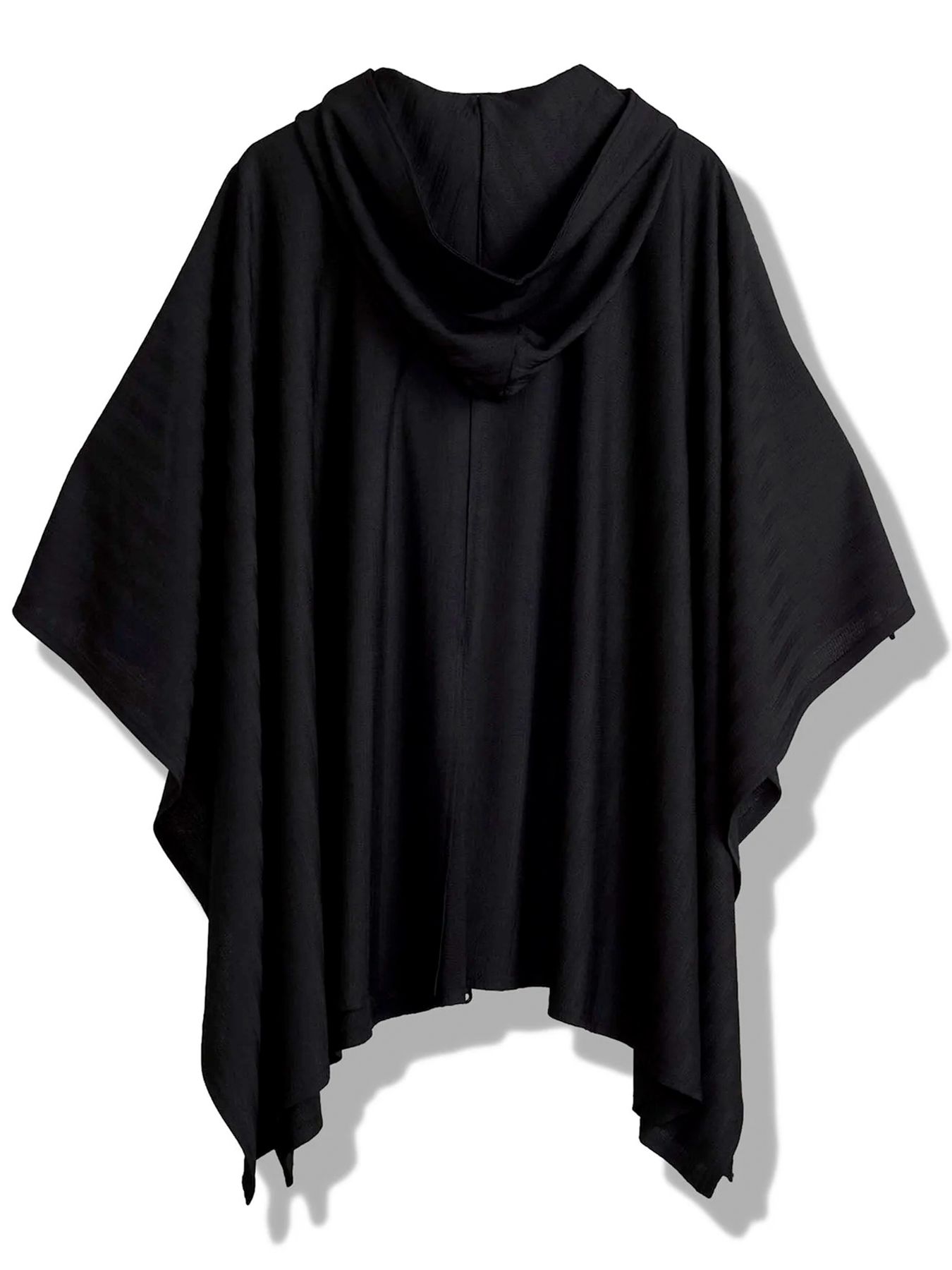 ドローストリングスフーデッドポンチョ / ブラック【NOID.】