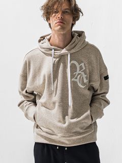 【予約品 9月6日(日) 締切】RC VELOURS FLEECE HOODIE / RCレザーワッペン 裏起毛 ルーズフーディー / ブラウン