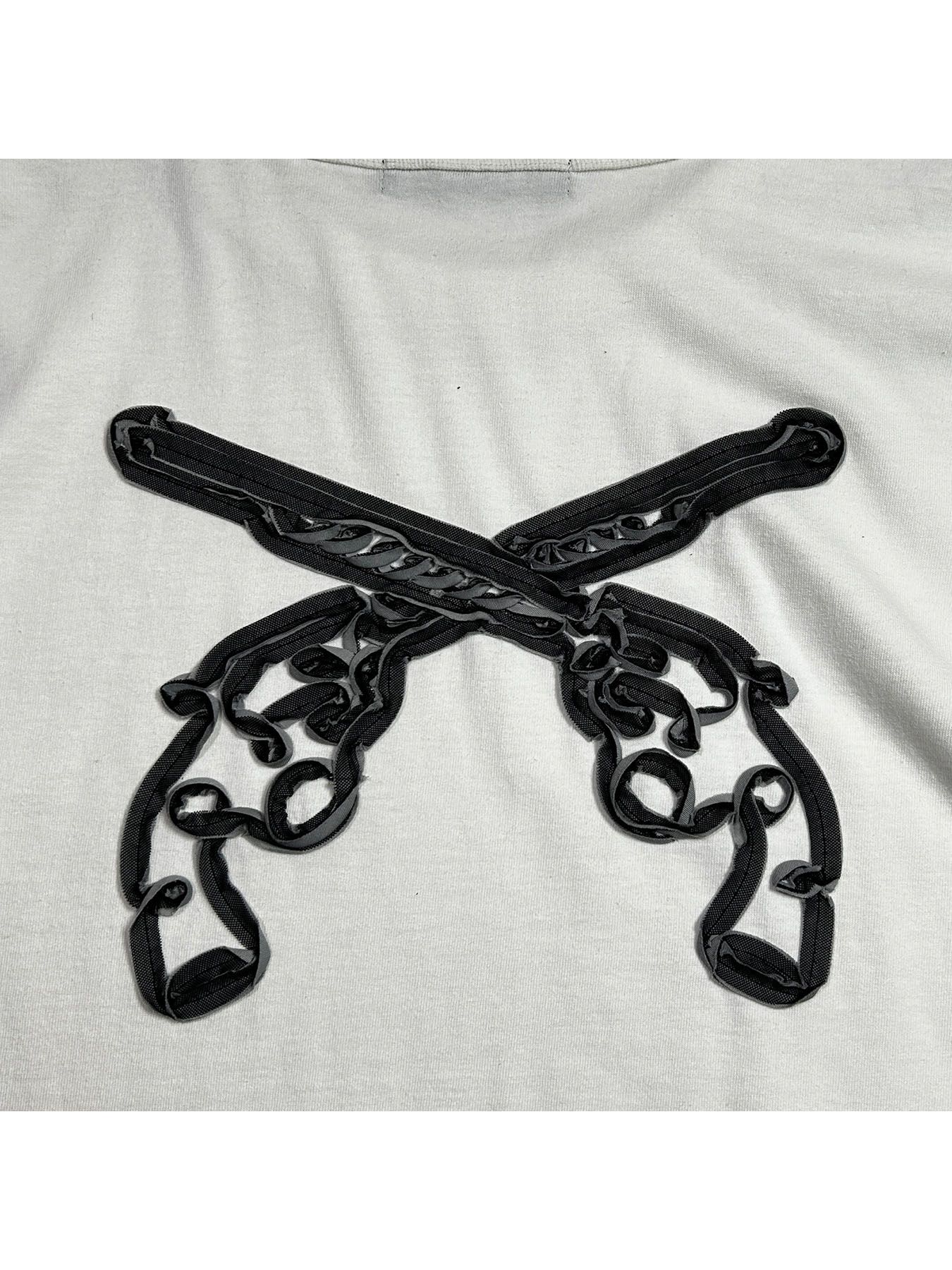 【予約品 8月10日(日) 締切 】CROSSGUN TAPE S/S T / クロスガン テープ Tシャツ / 刺繍 ホワイト