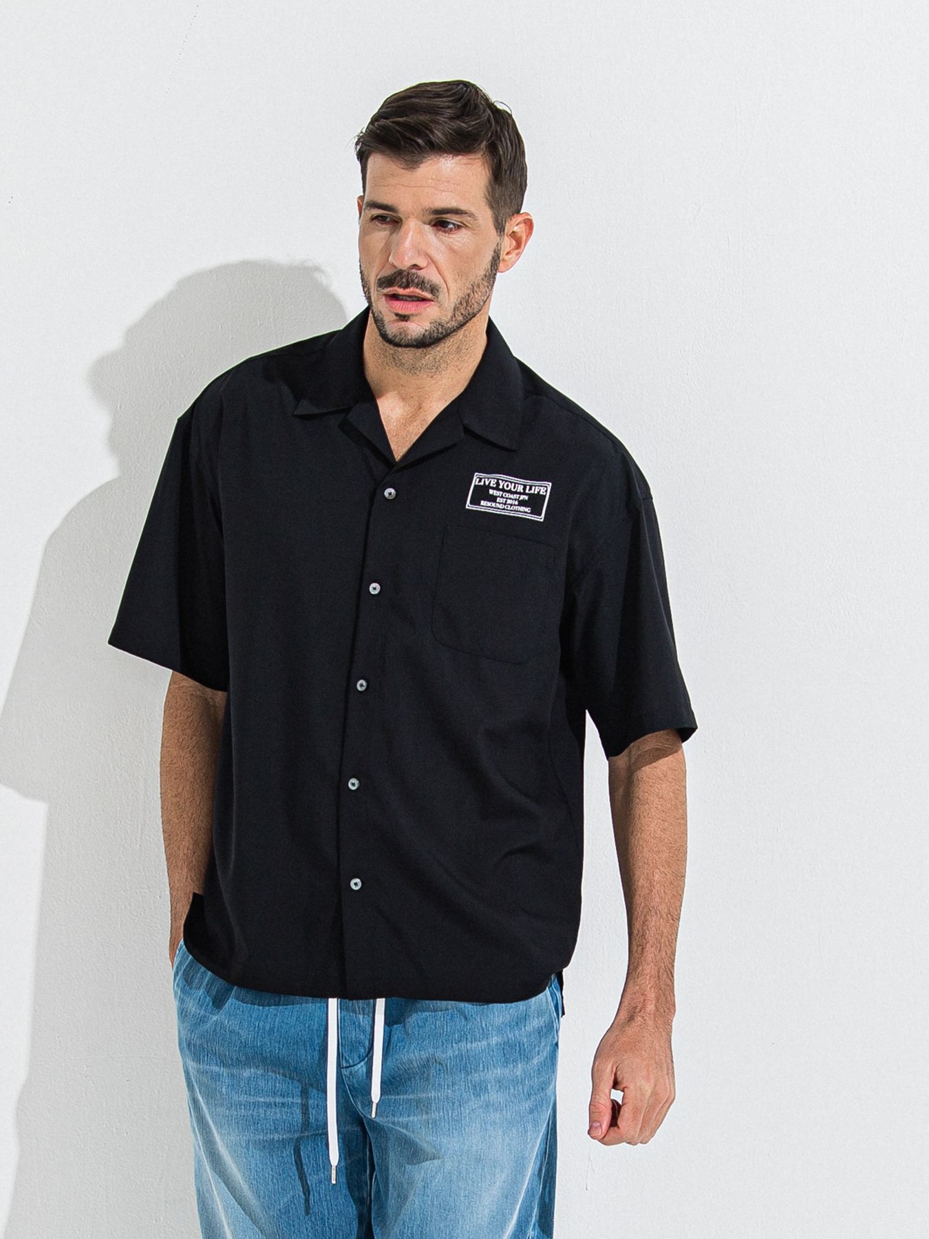 ZACK HALF SHIRT / ザックハーフスリーブシャツ / ブラックプリント