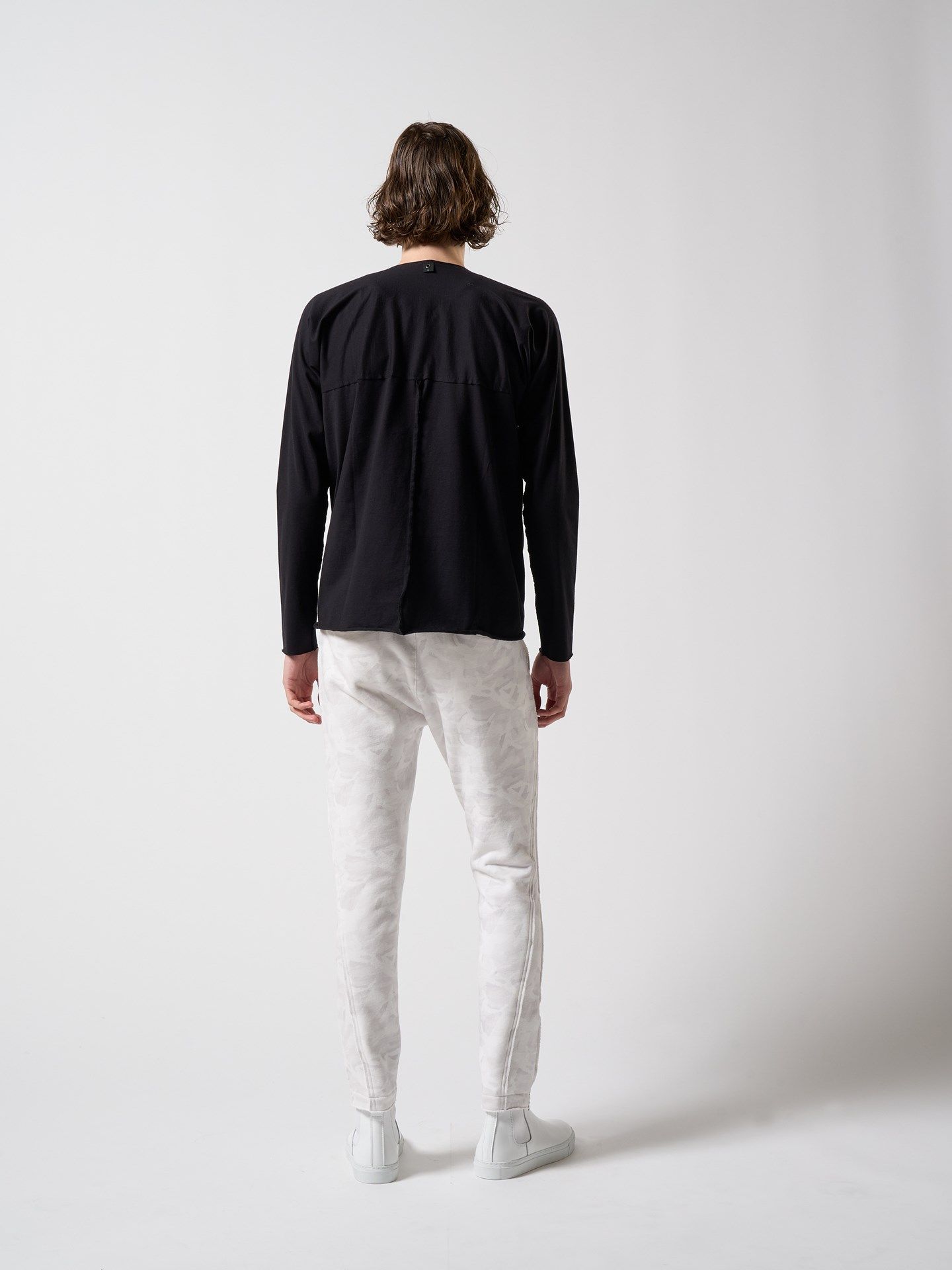 【予約品】 hem zip seam pants / スリムパンツ / ホワイト・カモ