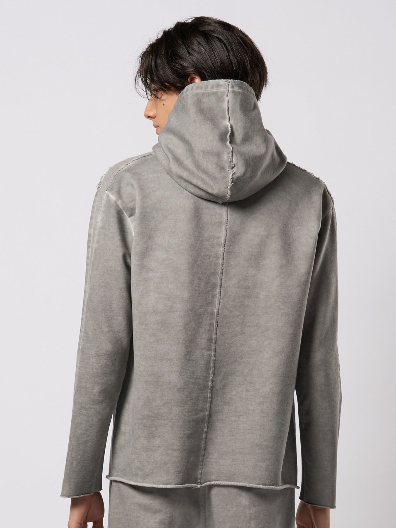 【予約品 9月23日(火) 締切】cut-off pull parker / カットオフ プルパーカー / ライトグレー