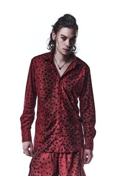 Shirts シャツ LeopardSuede / Red 【kiryuyrik】