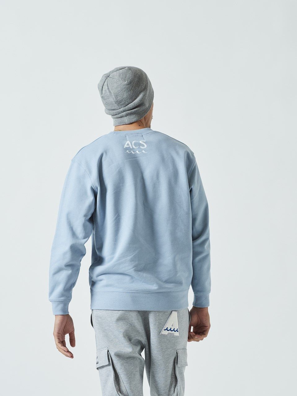 (予約品)  Trimming Pocket L/S Tee / Tシャツ / サックス 【Acanthus×muta】 8月下旬頃入荷予定