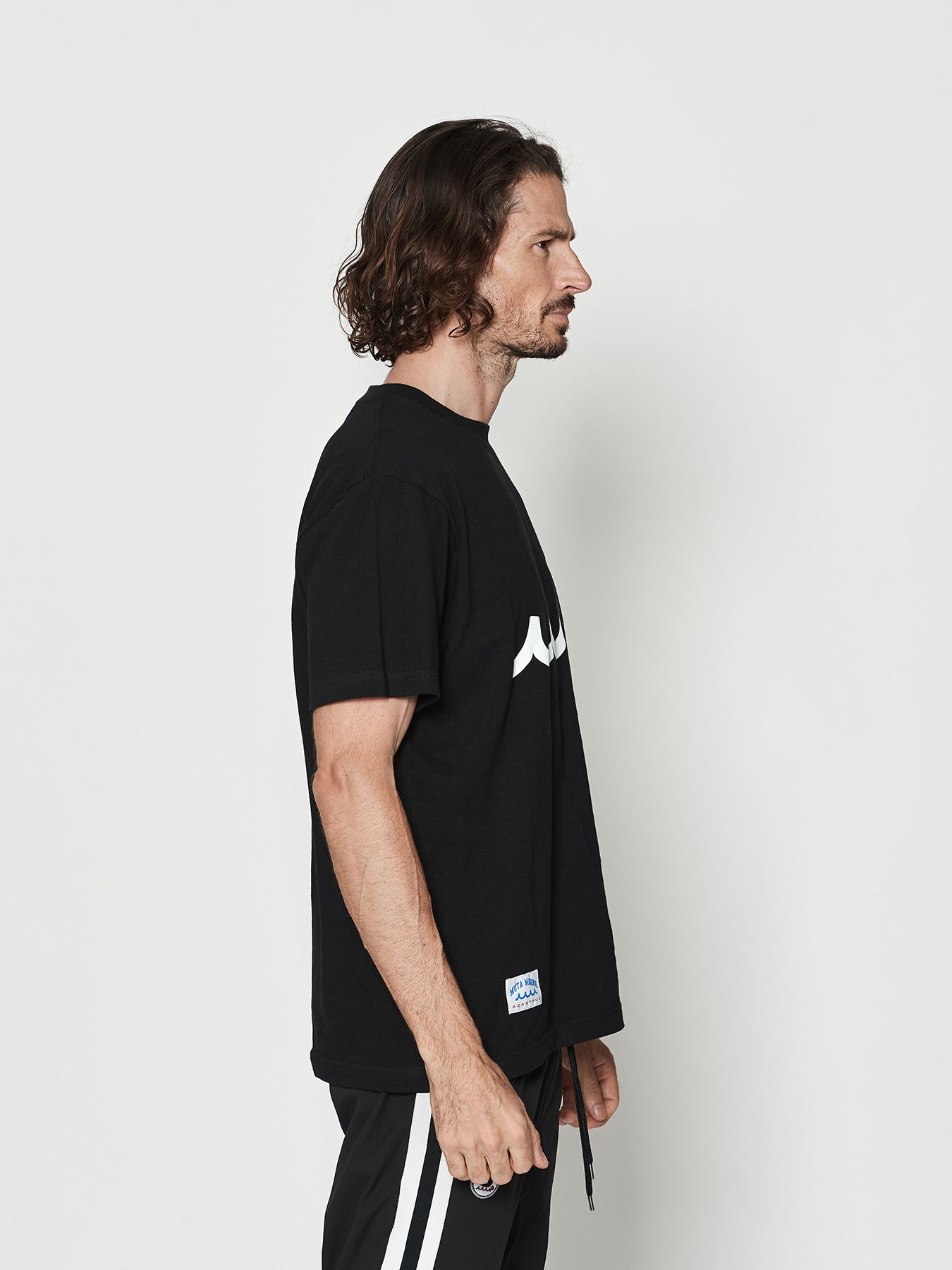 【予約品 10月9日(木) 締切】muta  Mesh Trimming Pocket Tee / Tシャツ / ブラック×ブラック【Acanthus × muta MARINE】