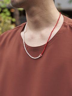 《予約品》 GEMSTONE TOP NECKLACE / ネックレス / レッド 【Iroquois.SENTI】