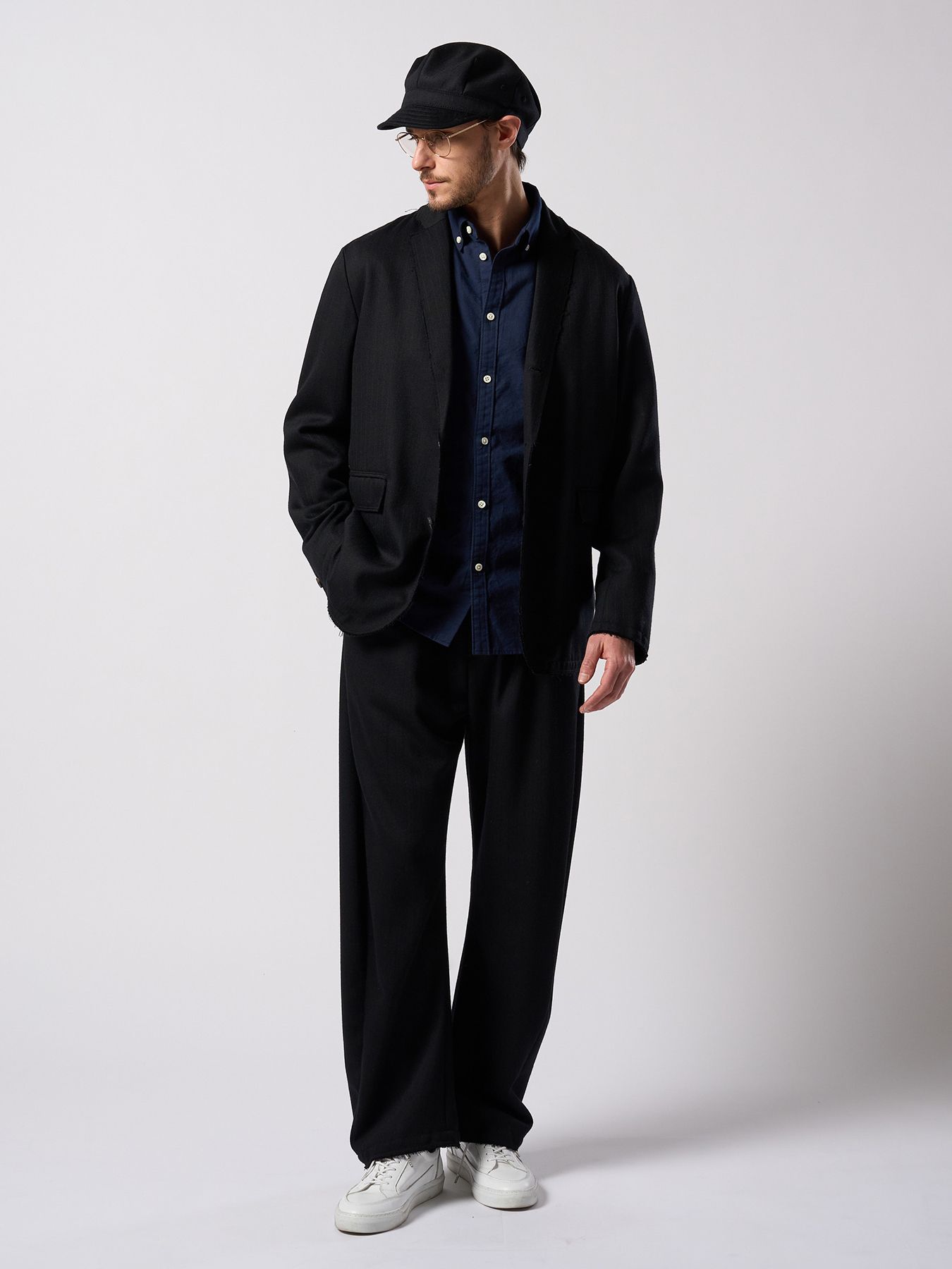 【予約品 4月19日(日) 18時締切】venetian stripe single jacket / ヴェネツィアン ストライプ シングルジャケット / ブラック