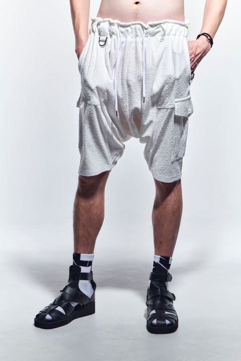 《予約品》 SaruelHalfPants サルエルパンツ PileJersey / White 【kiryuyrik】 5月入荷予定