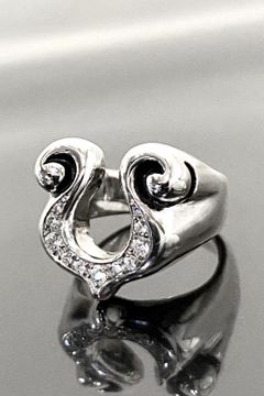 《受注生産》 RHYTHMIC HORSESHOE RING with DIAMOND ダイヤモンド リング 【GOD SIZE】 注文から2-4週間後入荷予定
