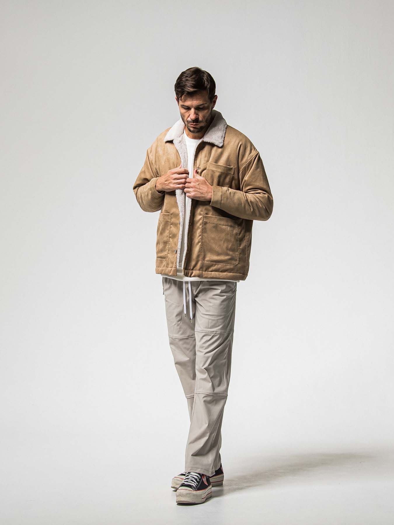 【予約品 】SUEDE FUR CAVER ALL / スウェードファーカバーオール / ブラウン