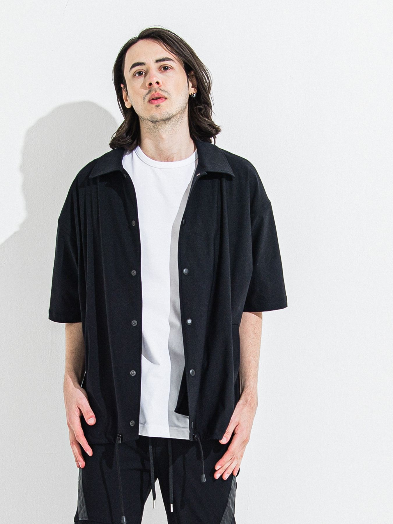 【予約品】NYLON HALF COACH JACKET / ナイロンハーフコーチジャケット / ブラック