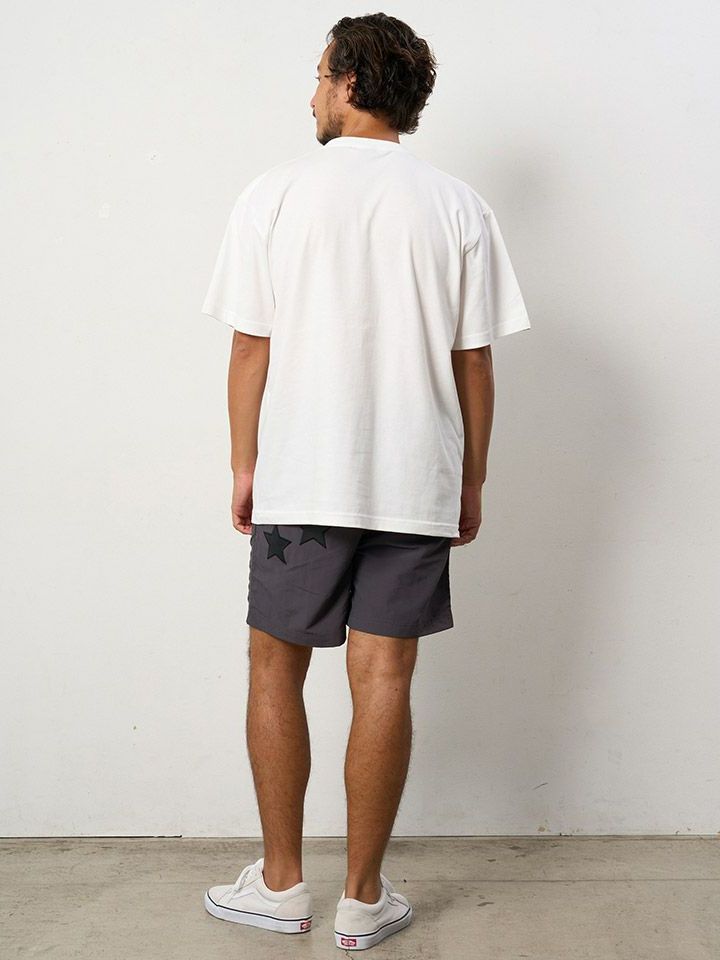 5.6ozコットン天竺 STONEDシークイン SS Tシャツ / ホワイト 【STUD MUFFIN(スタッドマフィン)】