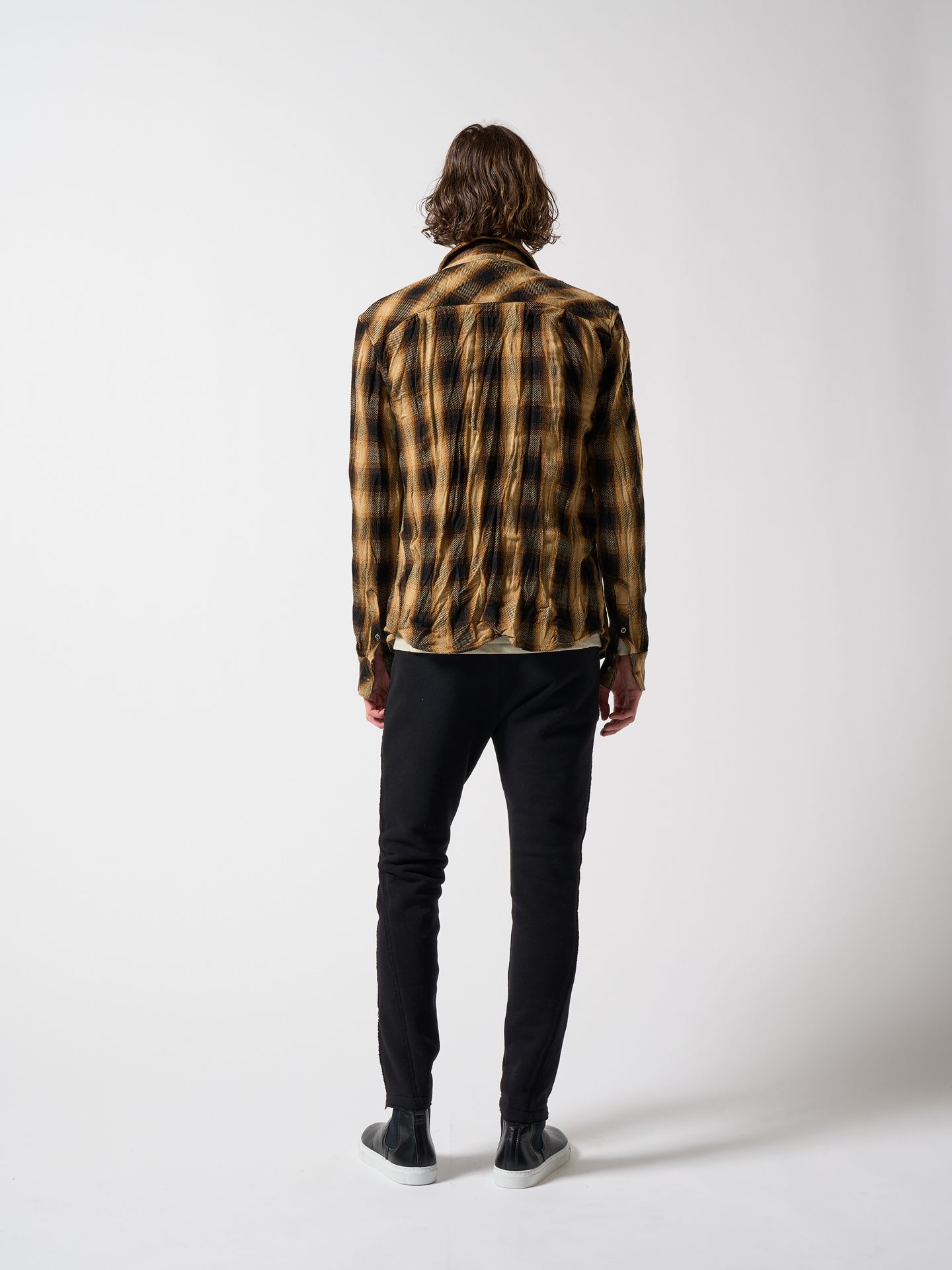 【予約品】 twist wrinkle check / シャツ / イエロー