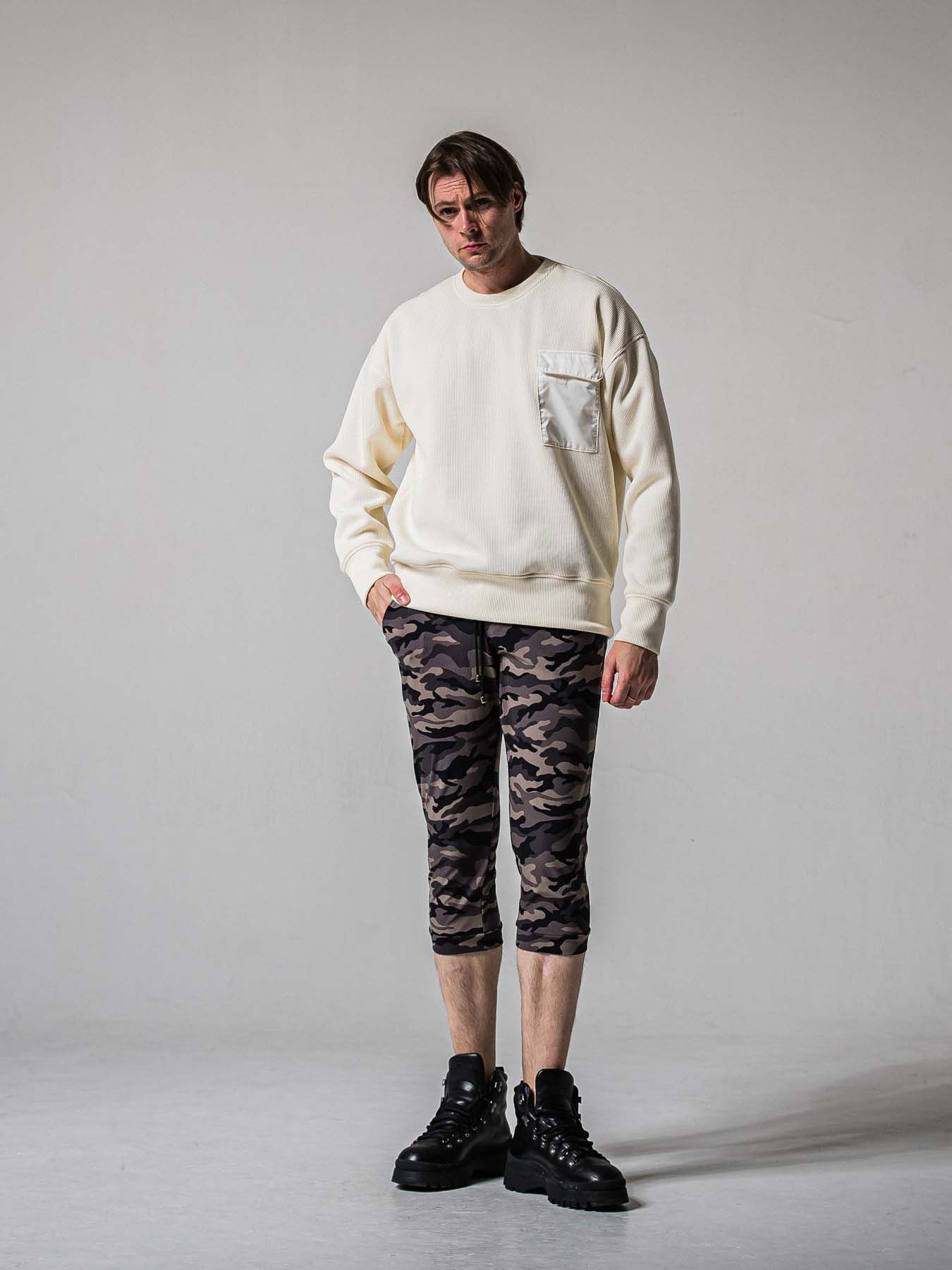 【予約品 11月16日(日) 締切】RE CROPPED PT / ナイロン イージークロップドパンツ / カモブラック