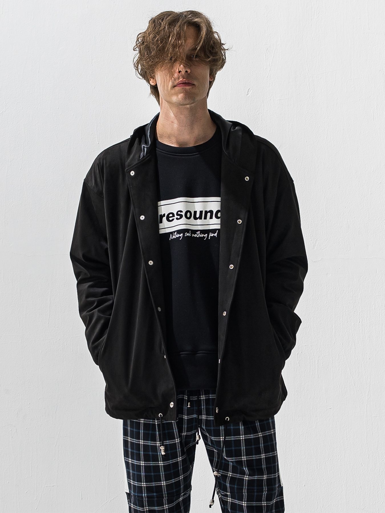 【予約品 9月6日(日) 締切】BOX VELOURS FLEECE DROP TRAINER / ボックスロゴ 裏起毛 ルーズトレーナー / ブラック
