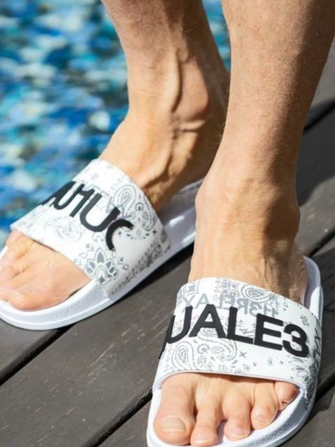 ペイズリー柄シャワーサンダルWHITE 【1PIU1UGUALE3 RELAX】