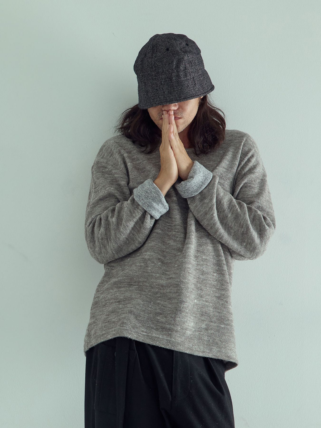 【予約品 】ROLLSLEEVE / ロングスリーブ Tシャツ / ライトグレー