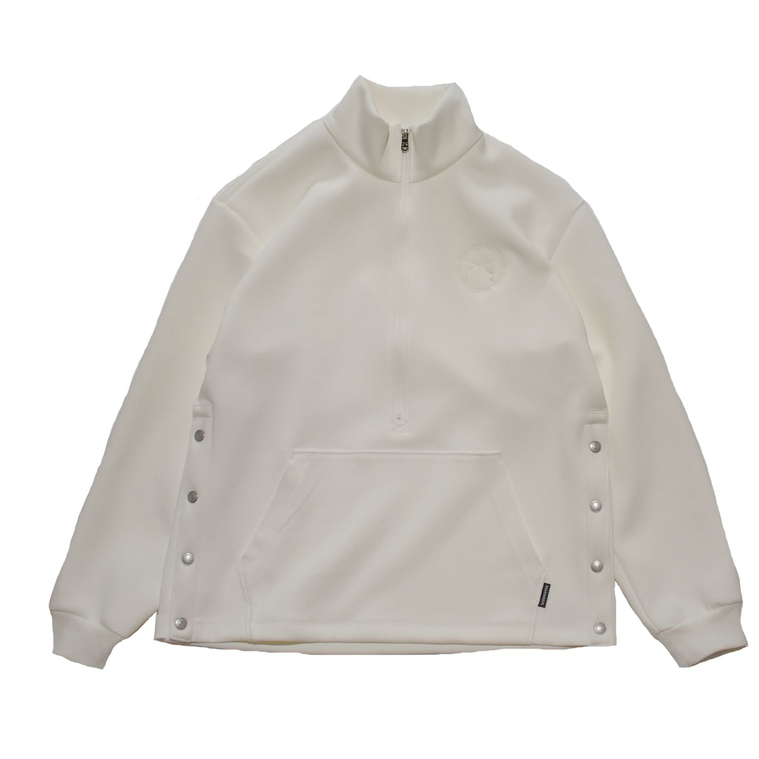 《予約品3月27日 23時55分締め》 HALF ZIP SWEAT  / ジップスウェット / ホワイト  【roarguns 】8月中入荷予定