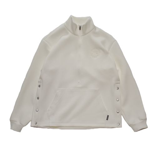 《予約品3月27日 23時55分締め》 HALF ZIP SWEAT  / ジップスウェット / ホワイト  【roarguns 】8月中入荷予定