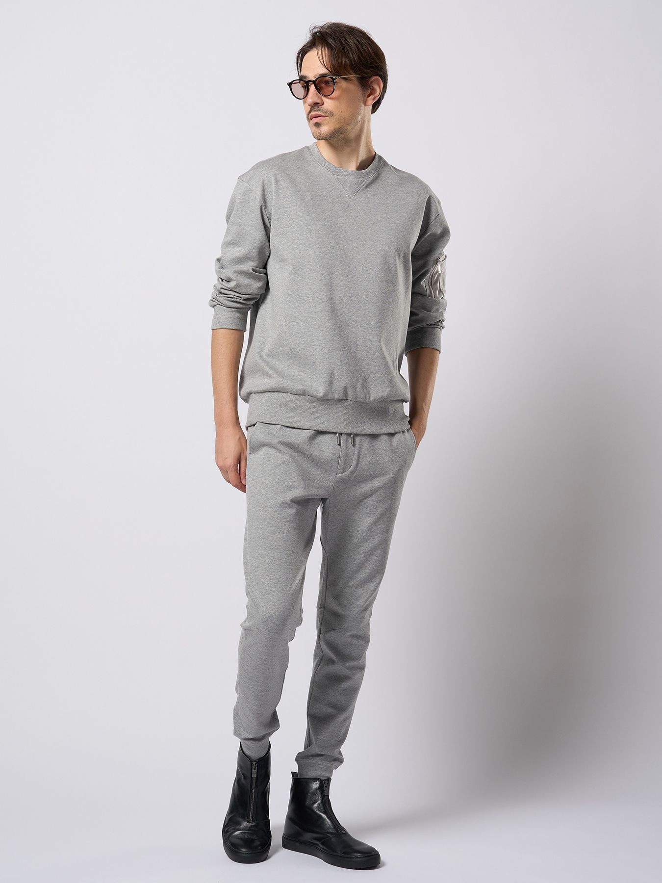 【予約品 9月23日(火) 締切】utility pocket sweatshirt / ユーティリティー ポケット スウェットシャツ / 杢グレー