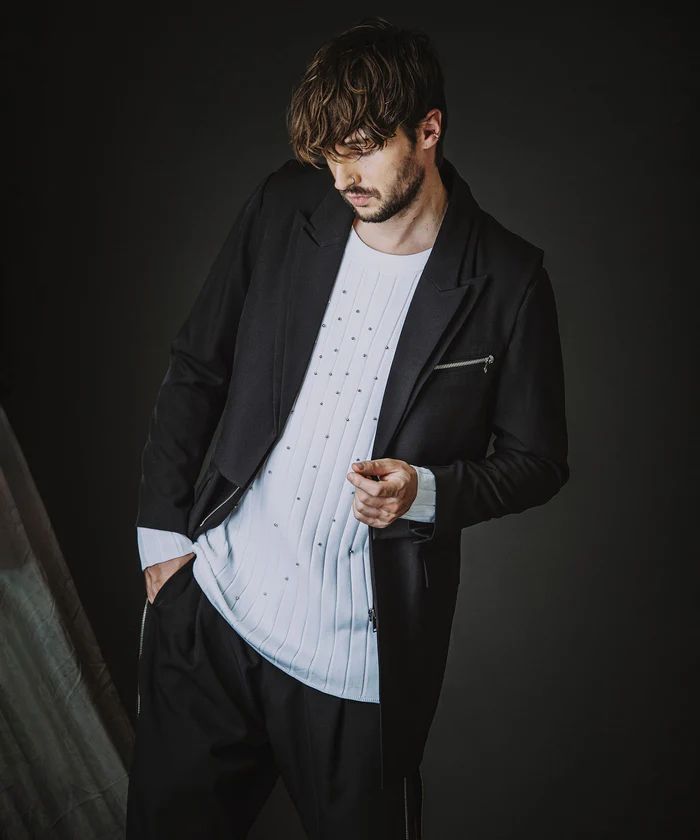 ドッキングZIPチェスタージャケット+ベスト BLACK【NOID.】