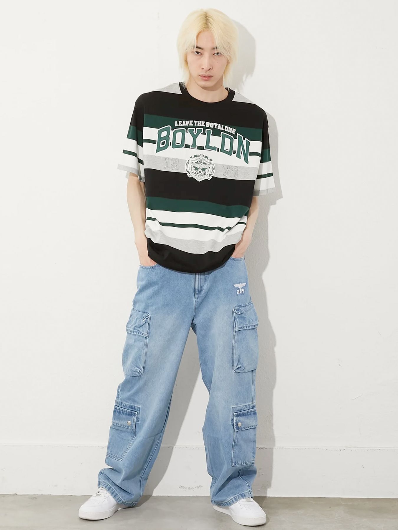 COLLEGE BORDER TEE / カレッジボーダーTシャツ / グリーン