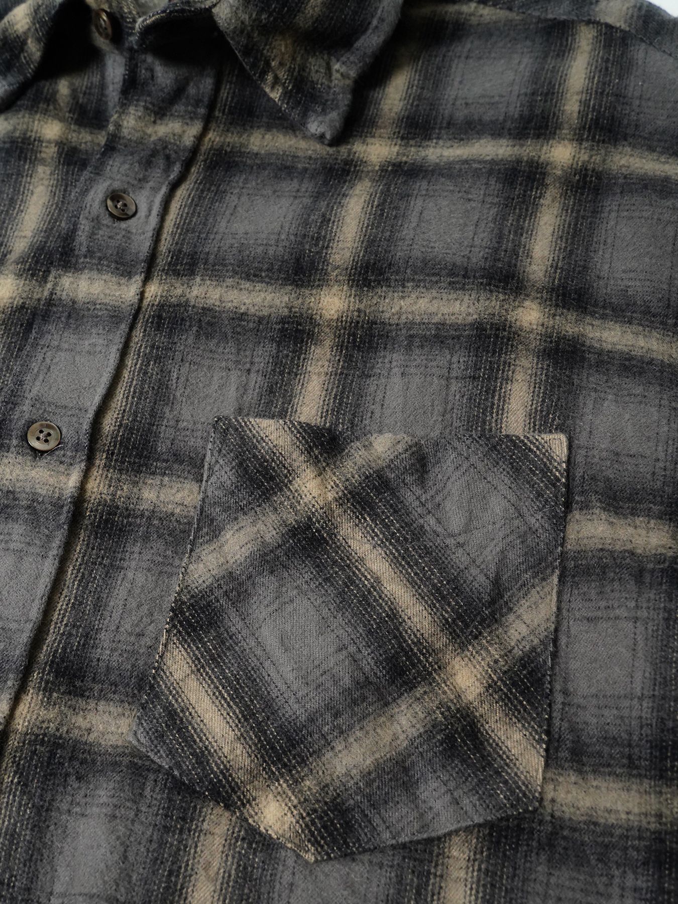【予約品 7月5日(日) 締切】HAZE FLANNELSHIRTS / フランネルチェックシャツ / チャコール