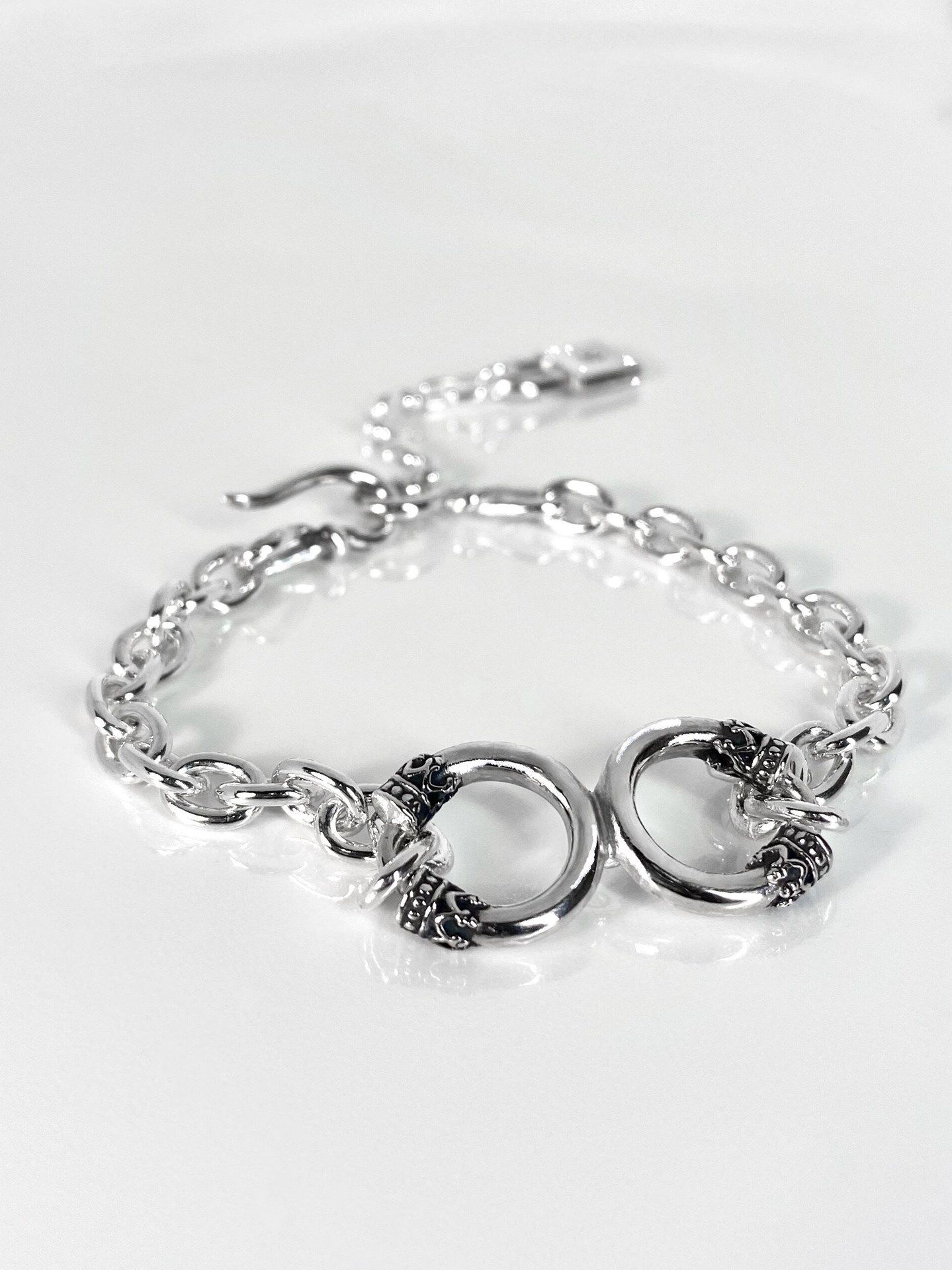 《受注生産》 TWIN CROWN CHAIN BRACELET / ツインクラウンチェーンブレスレット / 注文から2～3週間後入荷予定