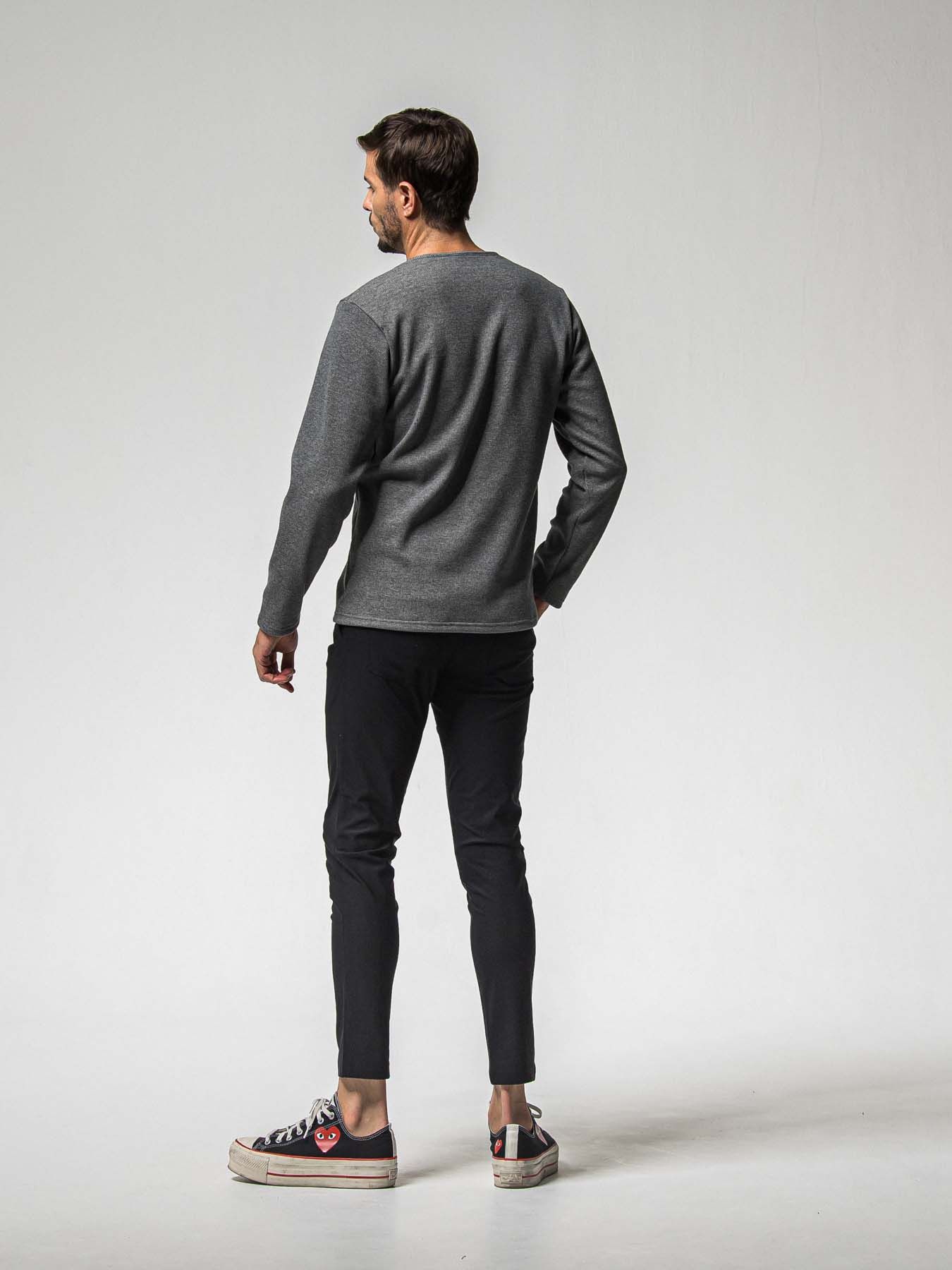 【予約品 8月31日(日) 締切】VELOURS FLEECE THERMAL HENRY / ベロアフリース サーマル ヘンリーネック / グレー