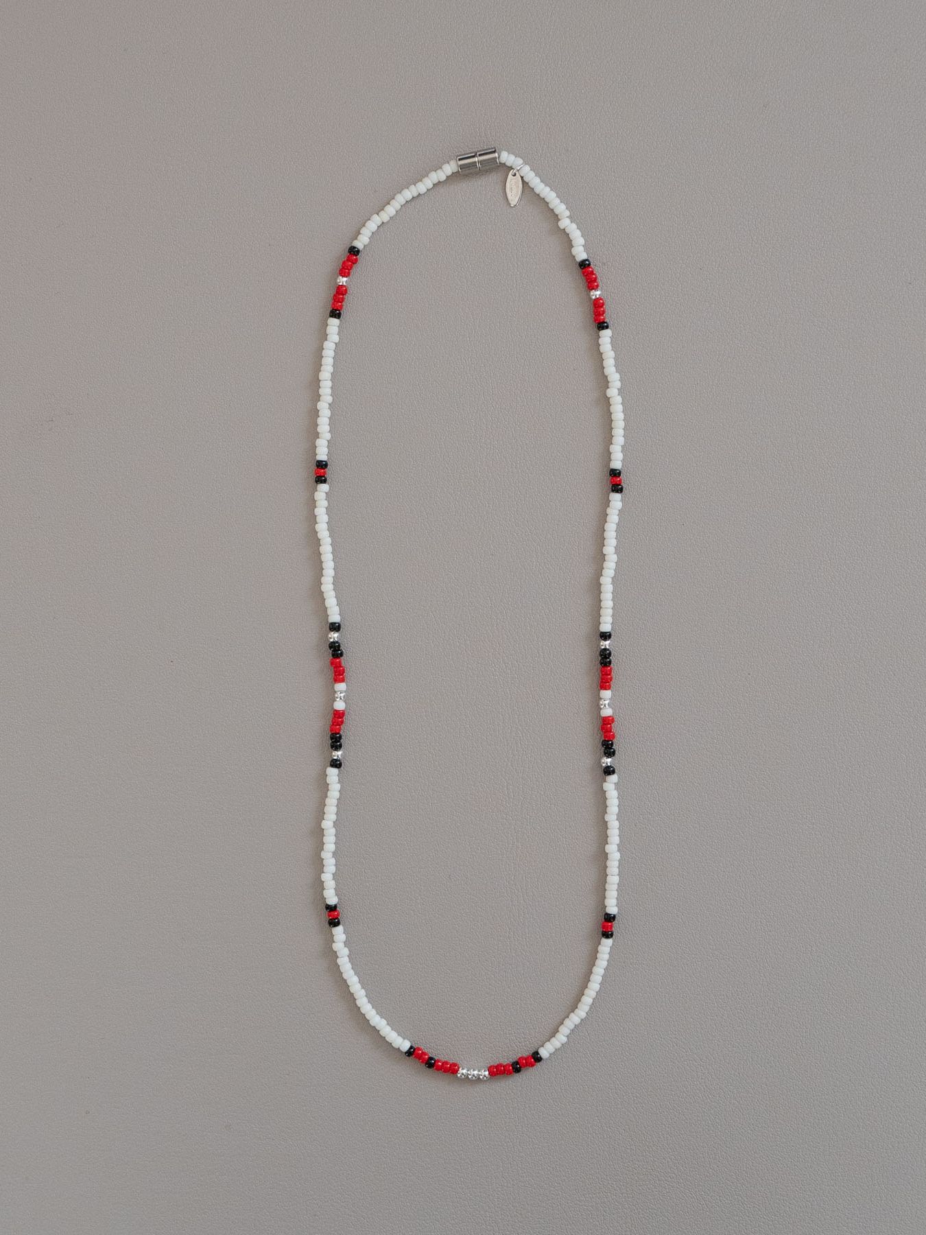 《予約品》 SILVER BEADS MIX NECKLAC / ネックレス / レッド 【Iroquois.SENTI】
