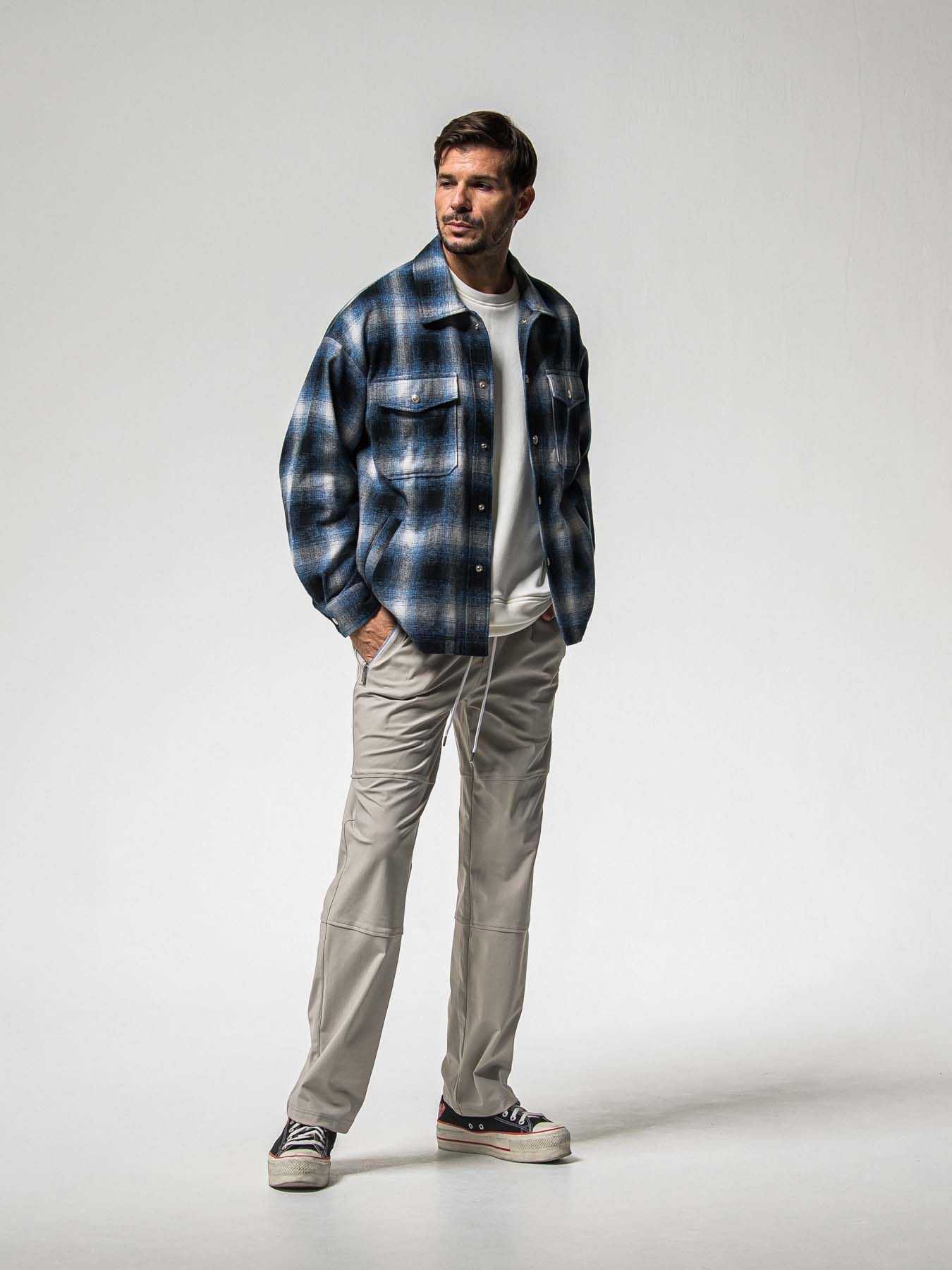 【予約品 8月31日(日) 締切】FLANNEL CHECK JK / フランネルチェック ジャケット / ブルー