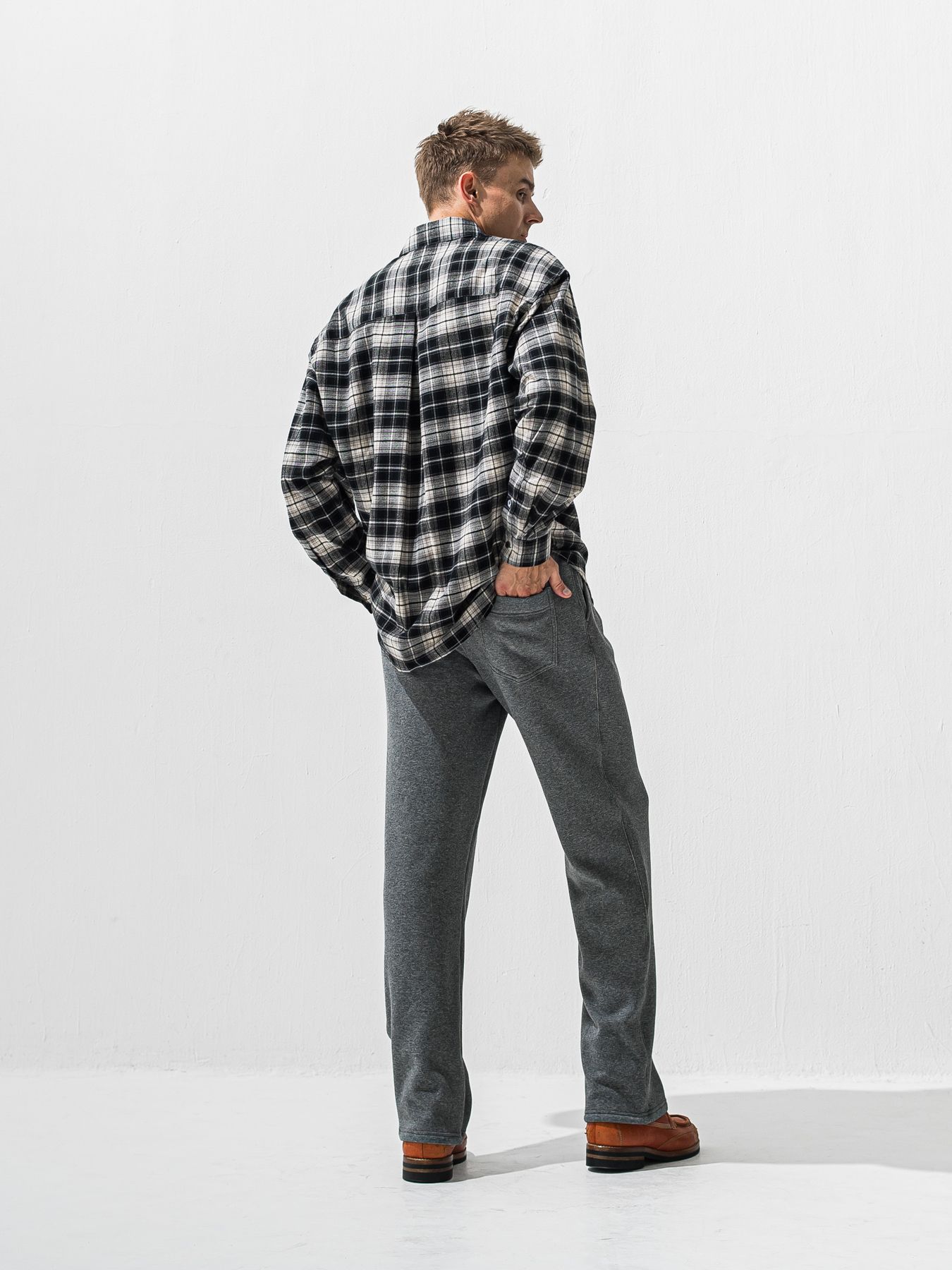 【予約品 9月6日(日) 締切】FLANNEL JACK SHIRTS / オーガニックコットン フランネルチェック ジャックシャツ / ブラック