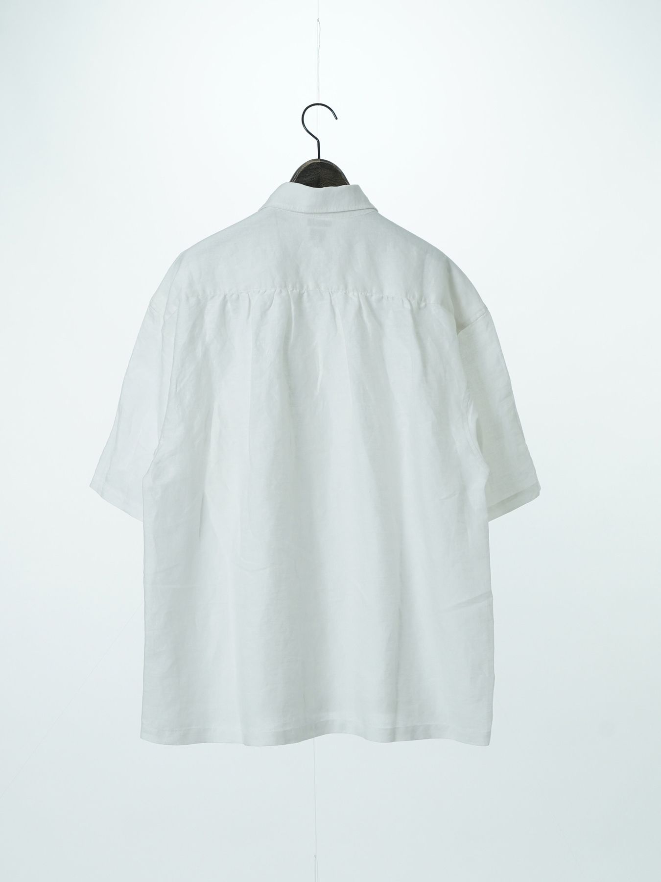 【予約品 2月1日(日) 締切】GATHERLINEN SHIRTS S/S / リネン 半袖シャツ / ホワイト