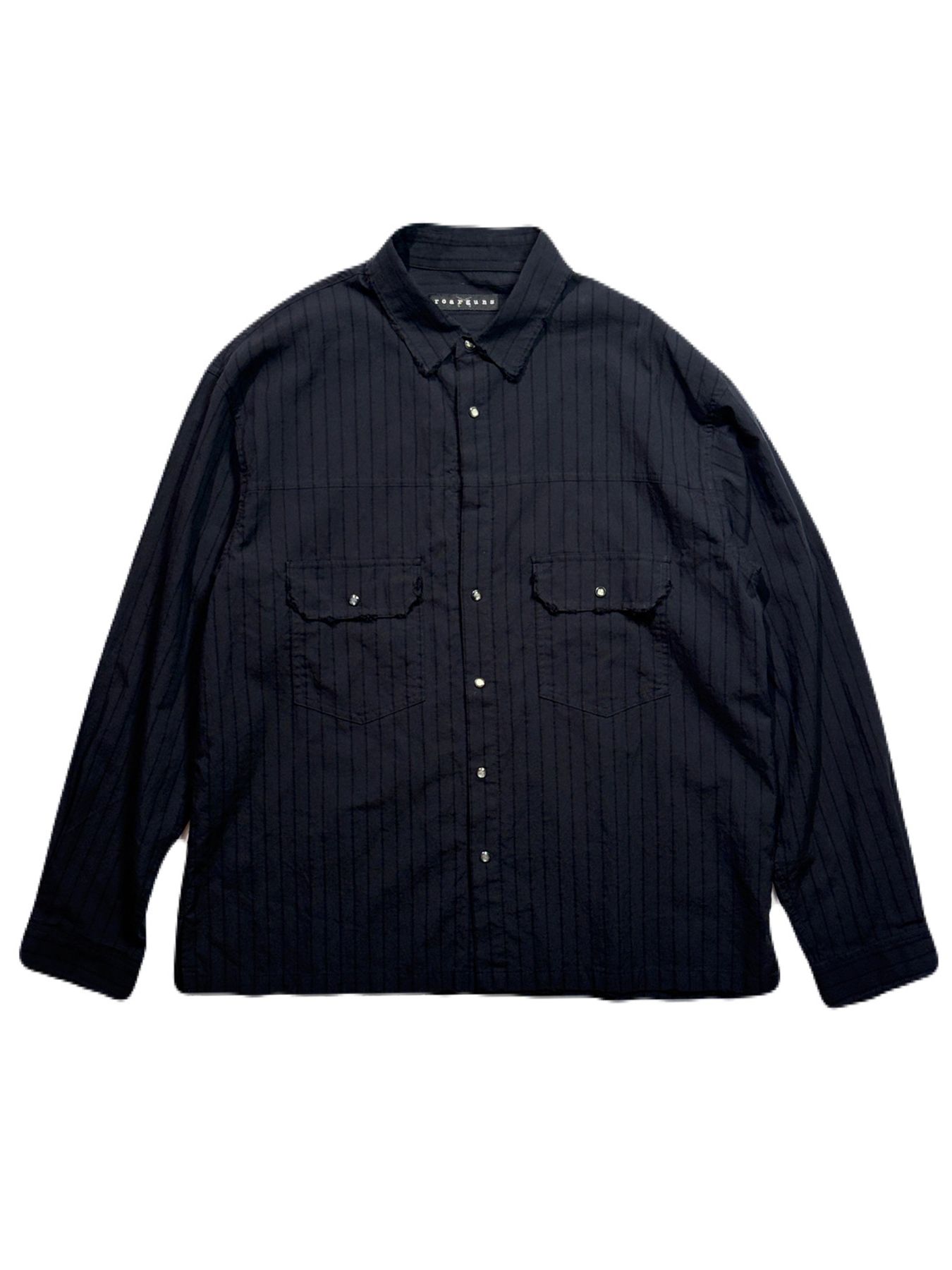 【予約品 8月23日(日) 締切】STRIPES SHIRT FLOWER / ブラック