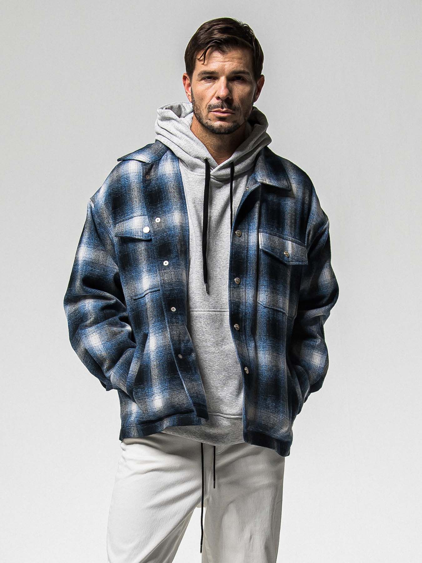 【予約品 8月31日(日) 締切】FLANNEL CHECK JK / フランネルチェック ジャケット / ブルー