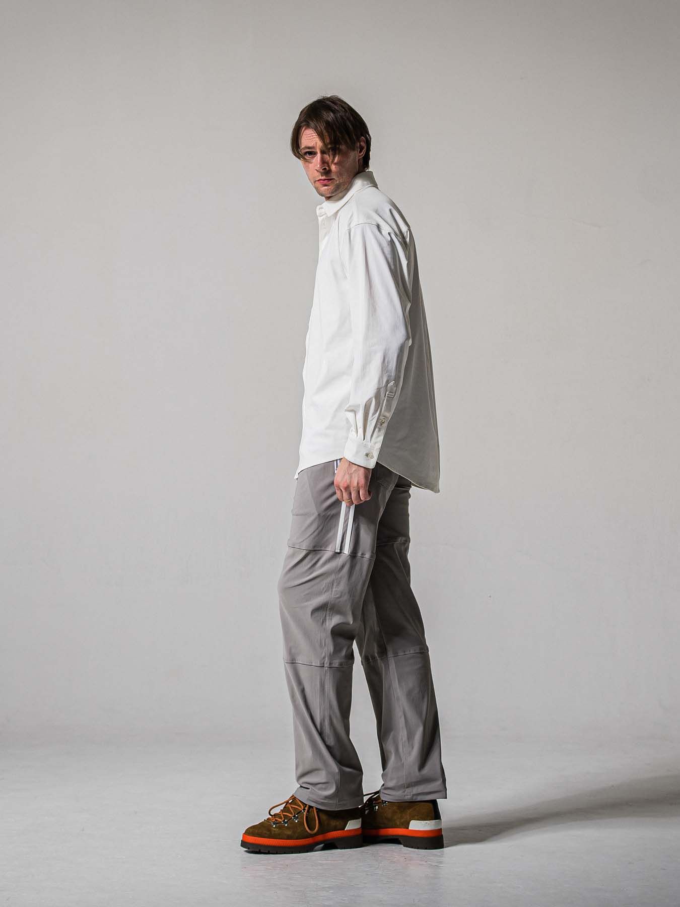 【予約品 11月16日(日) 締切】JONSON LINE WIDE PT / ジョンソン ライン ワイドパンツ / グレー×ホワイト