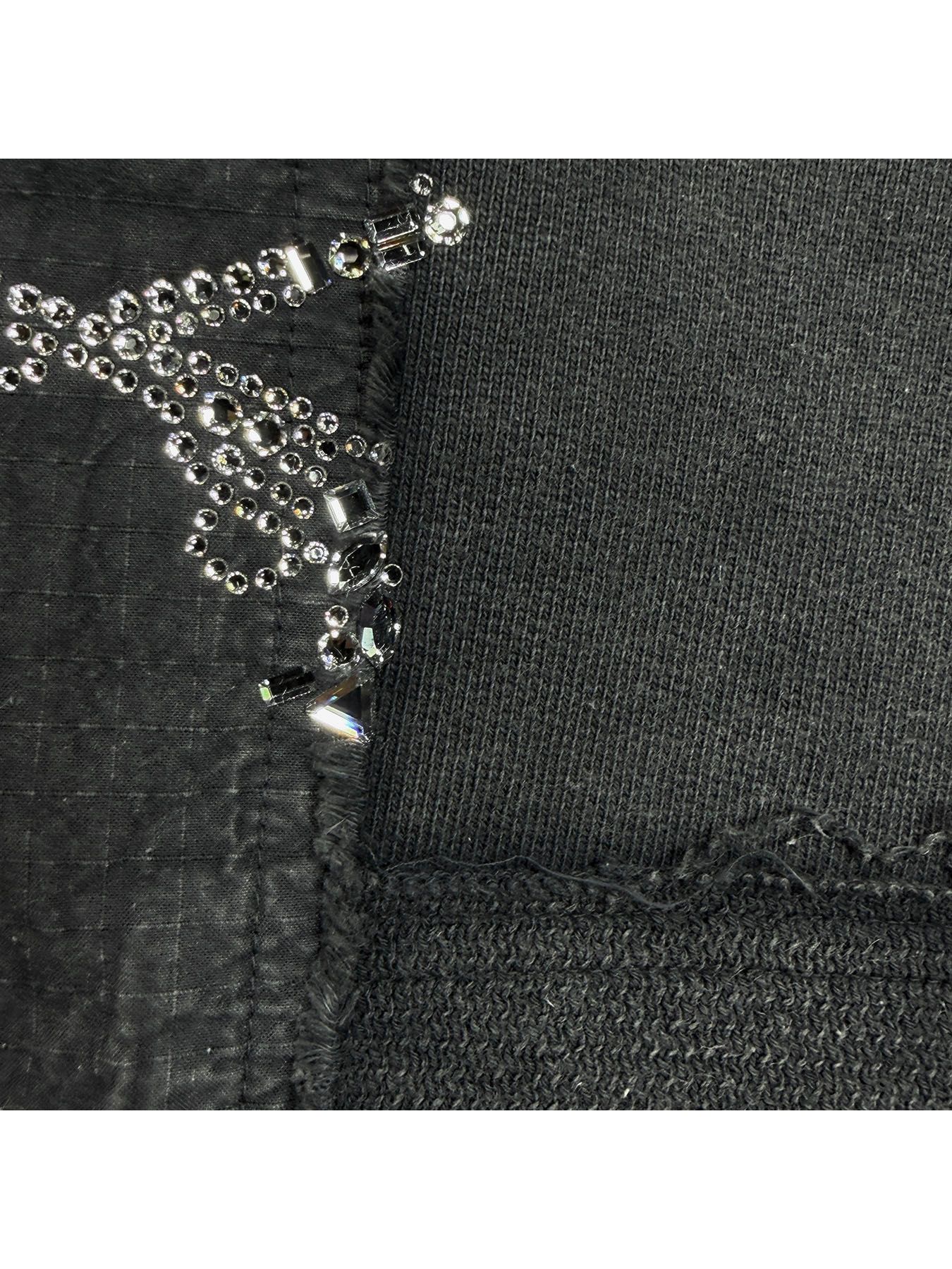 【予約品 3月9日(月) 18:00 締切】PATCHWORK SWEAT CRY / クリスタル モザイク クロスガン パッチワーク スウェット / ブラック