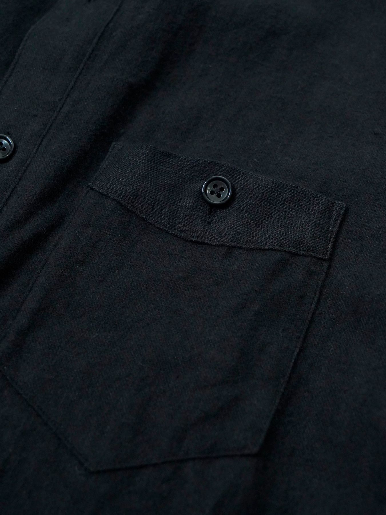 【予約品 5月7日(水)AM10時  締切】Brushlinen / リネンシャツ / ブラック