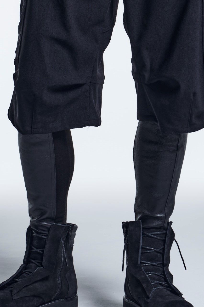 《予約品》レギンスストレッチ革付き StretchLeatherLeggings DeerStretchLeather / Black 【kiryuyrik】 10月入荷予定