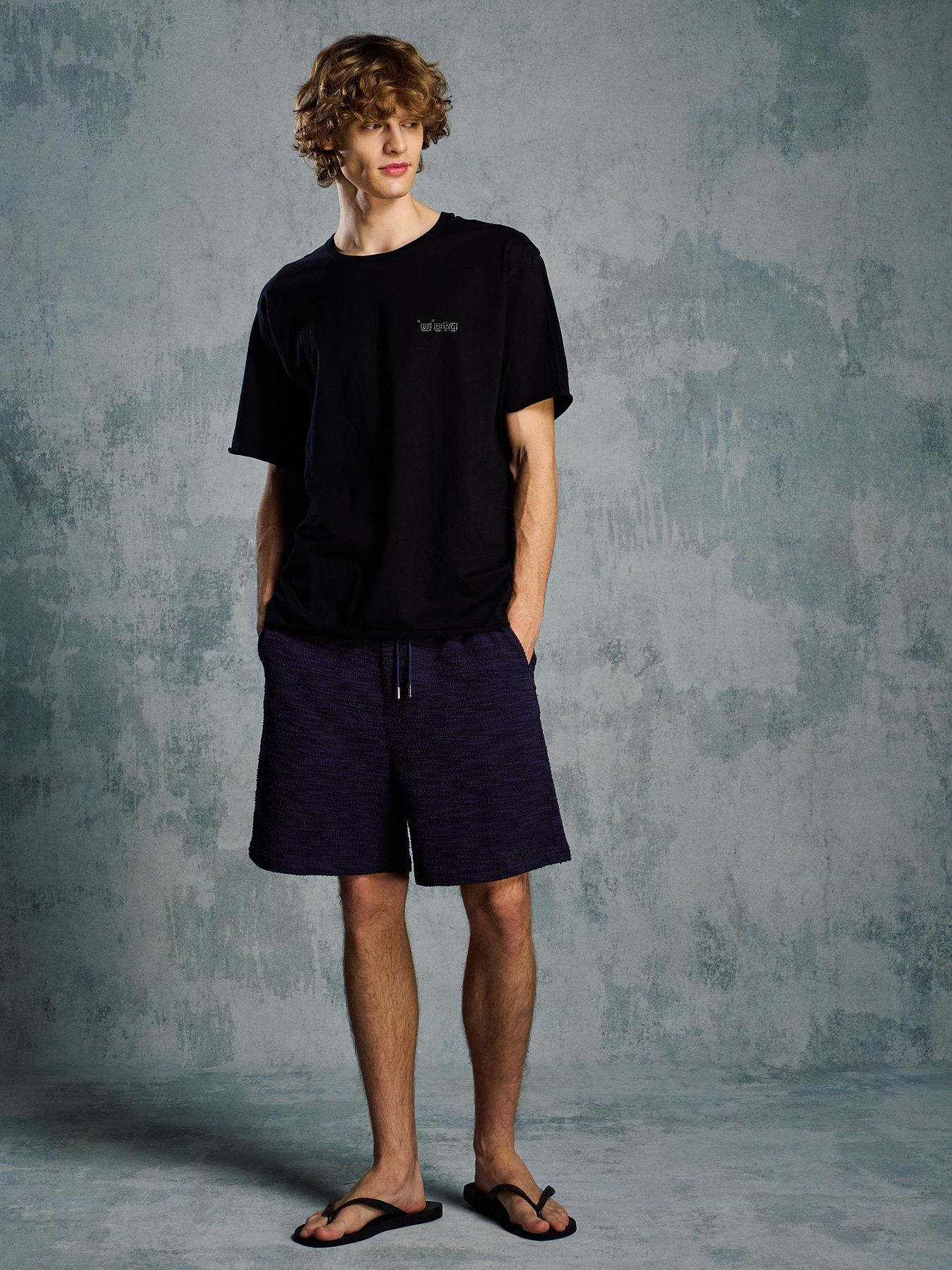 【予約品 1月25日(日) 締切】muta × wjk collection：cut-off S/S (printed) / カットオフ ショートスリーブ / ディープブラック